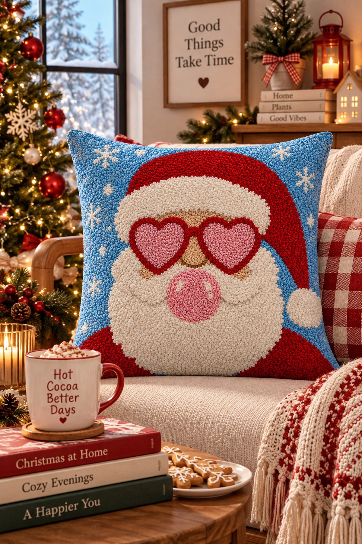 Evdek Christmas Çift Tarafı Baskılı Kırlent Kılıfı 6ECHD2 - 7065394