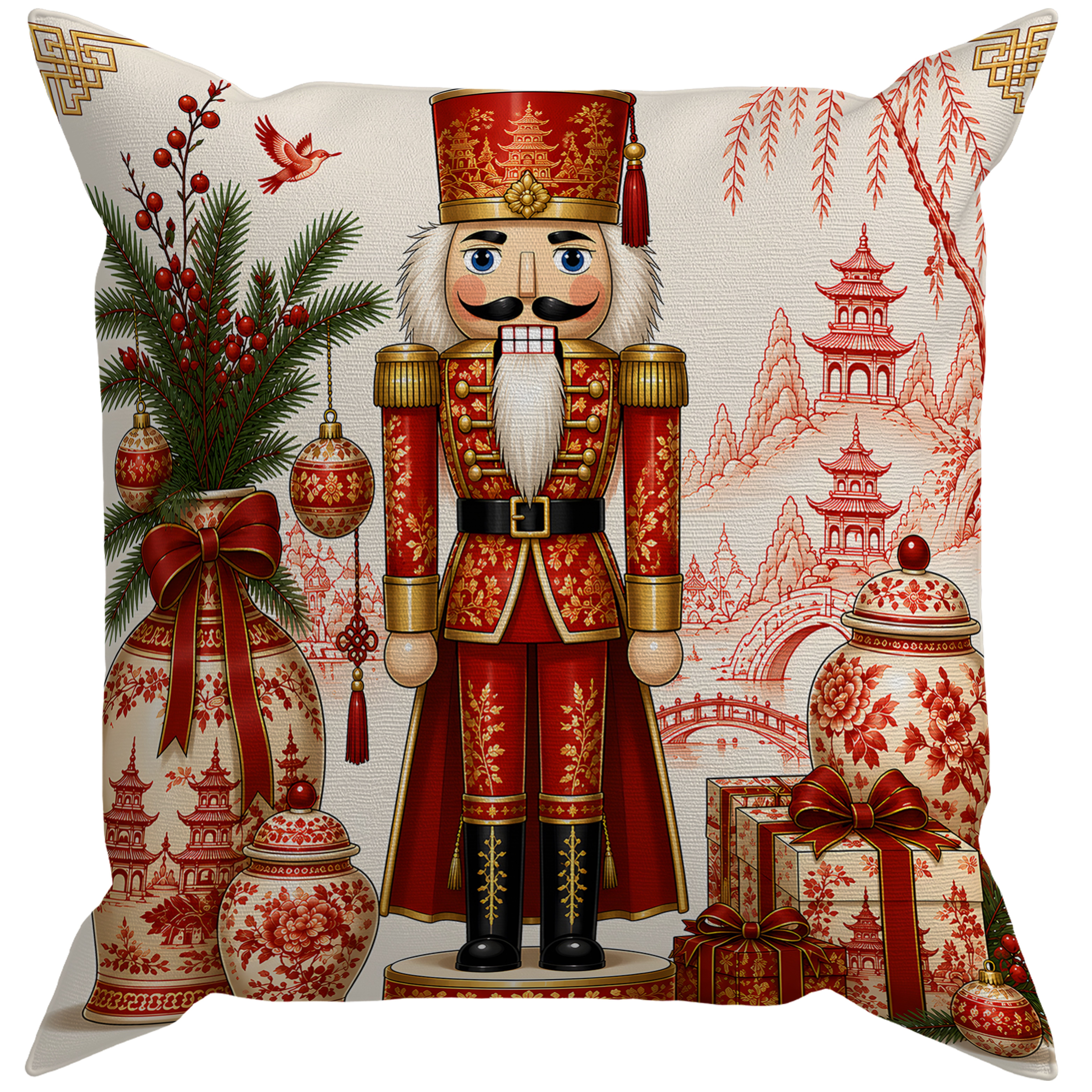 Evdek Christmas Çift Tarafı Baskılı Kırlent Kılıfı 6ECHD19 - 7065561
