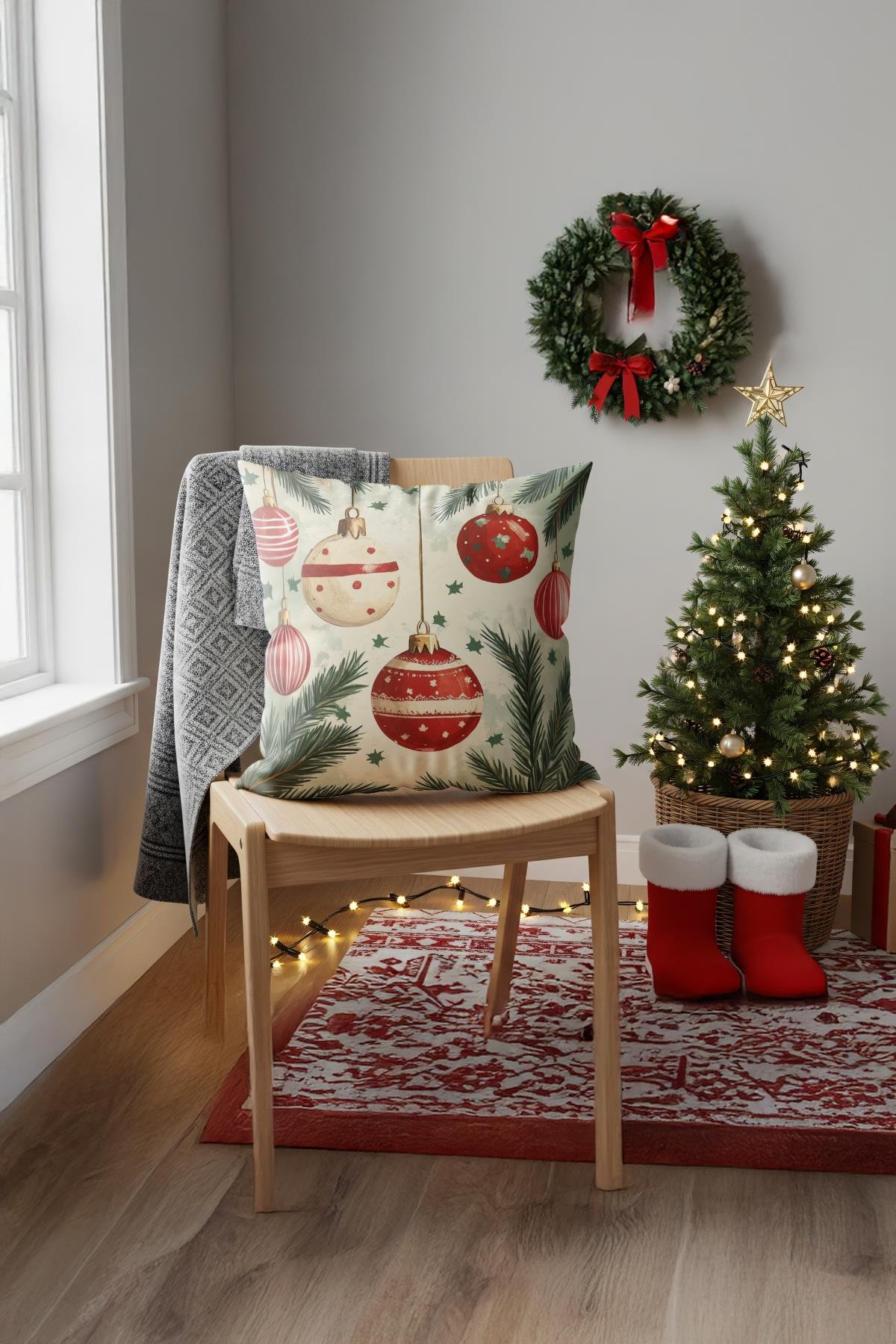 Evdek Christmas Kırlent Kılıfı Ds26