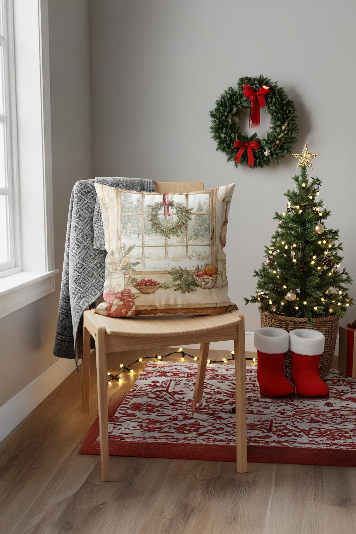 Evdek Christmas Kırlent Kılıfı Ds27