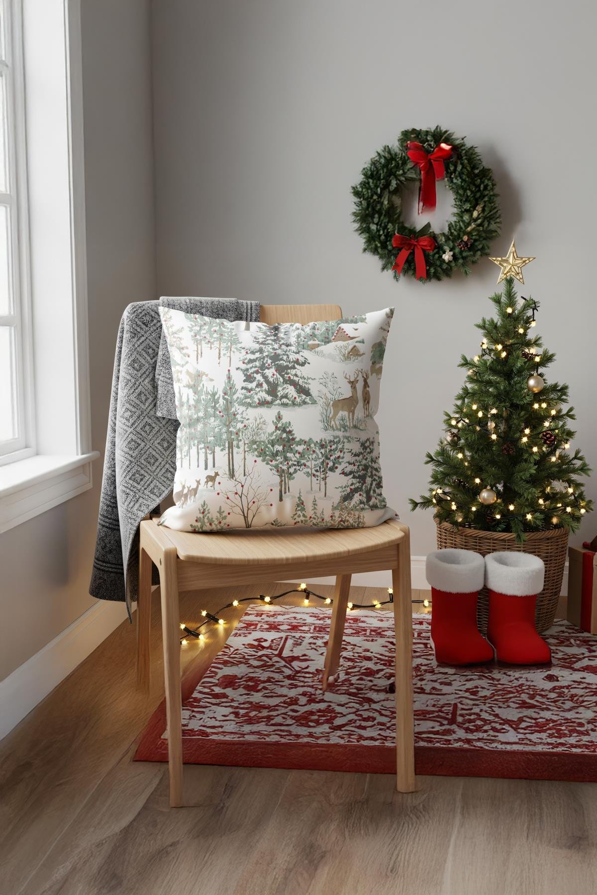 Evdek Christmas Kırlent Kılıfı Ds29