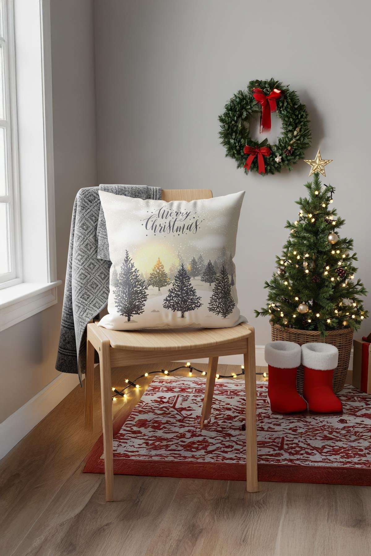Evdek Christmas Kırlent Kılıfı Ds42