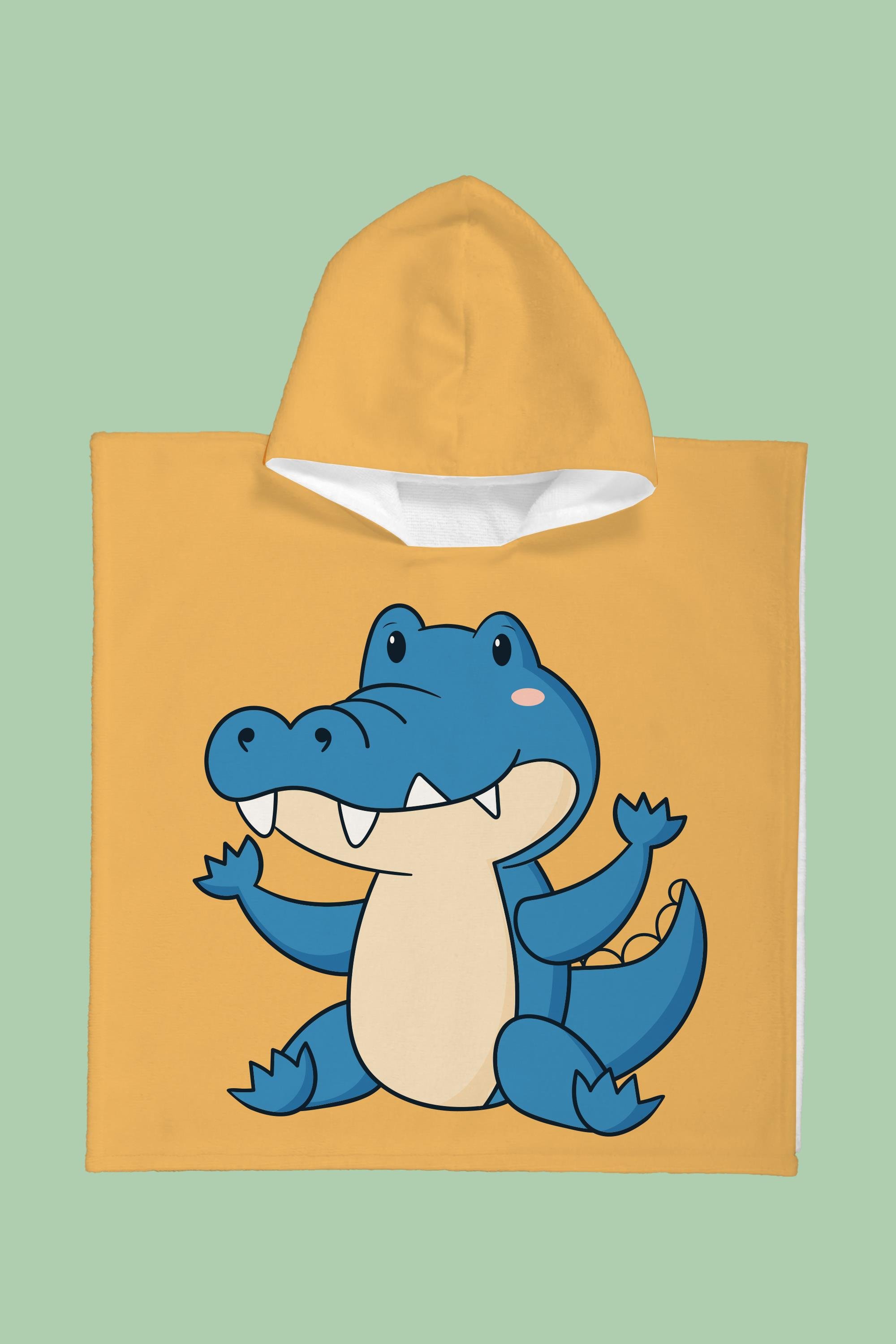Evdek Crocodile Çocuk Panço Plaj Havlusu