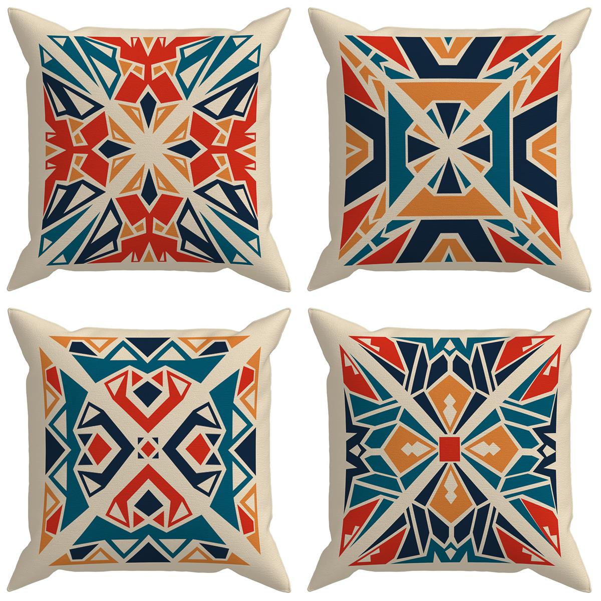 Evdek Ethnic 4'lü Kırlent Kılıf Ds1