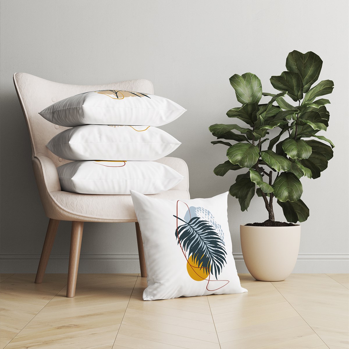 Evdek Exotic 4'lü Kırlent Kılıf Ds11 45x45 Cm