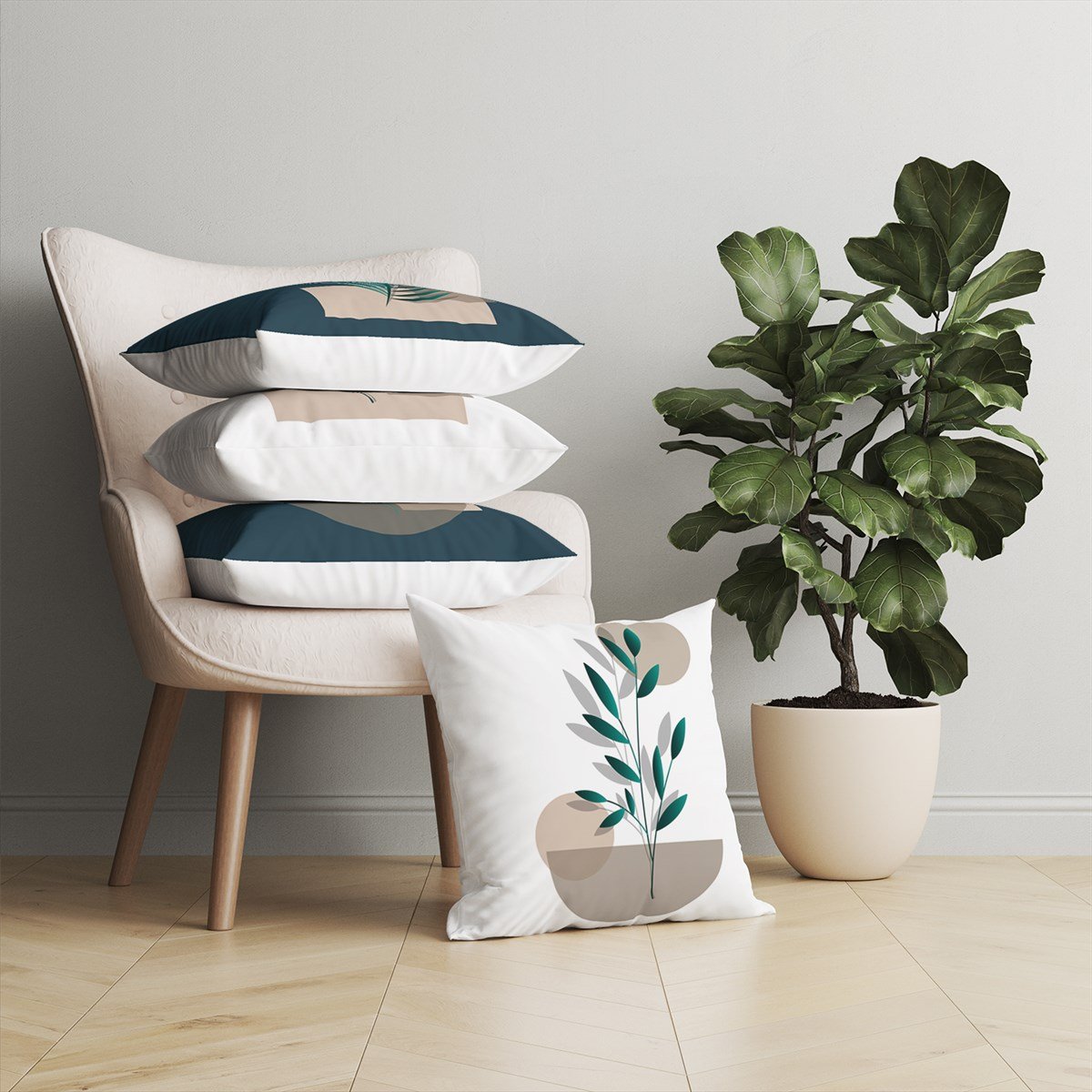 Evdek Exotic 4'lü Kırlent Kılıf Ds34 45x45 Cm