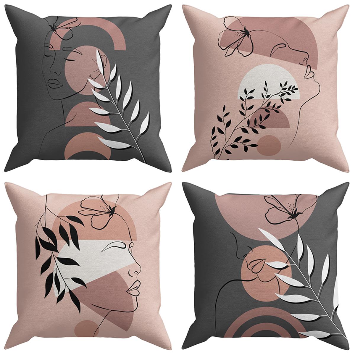 Evdek Exotic 4'lü Kırlent Kılıf Ds58 45x45 Cm