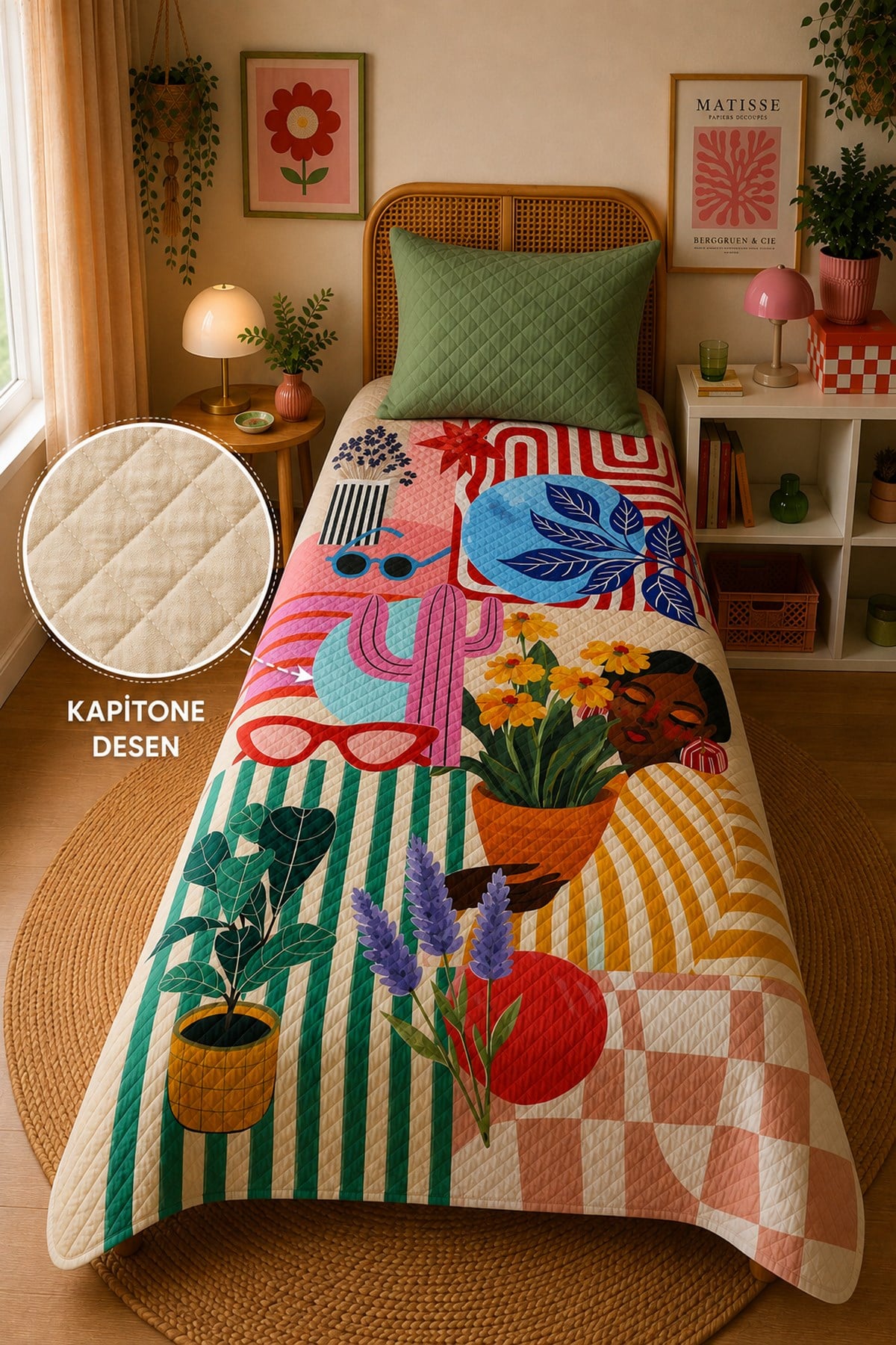 Evdek Genç Odası Tek Kişilik Pike Takımı 160X230 6EAD2 - 7064700
