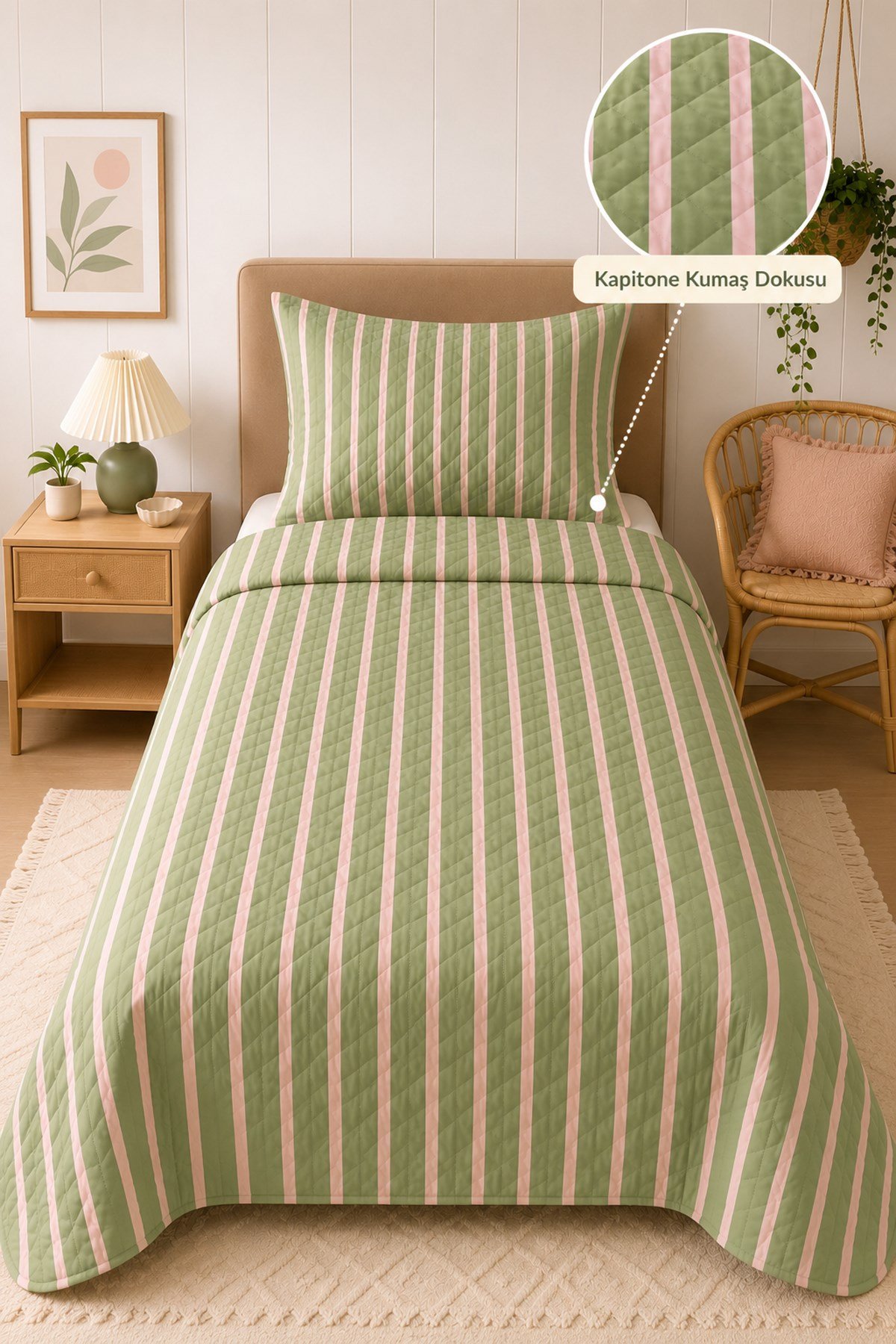 Evdek Genç Odası Tek Kişilik Pike Takımı 160X230 6ETD1 - 7064458