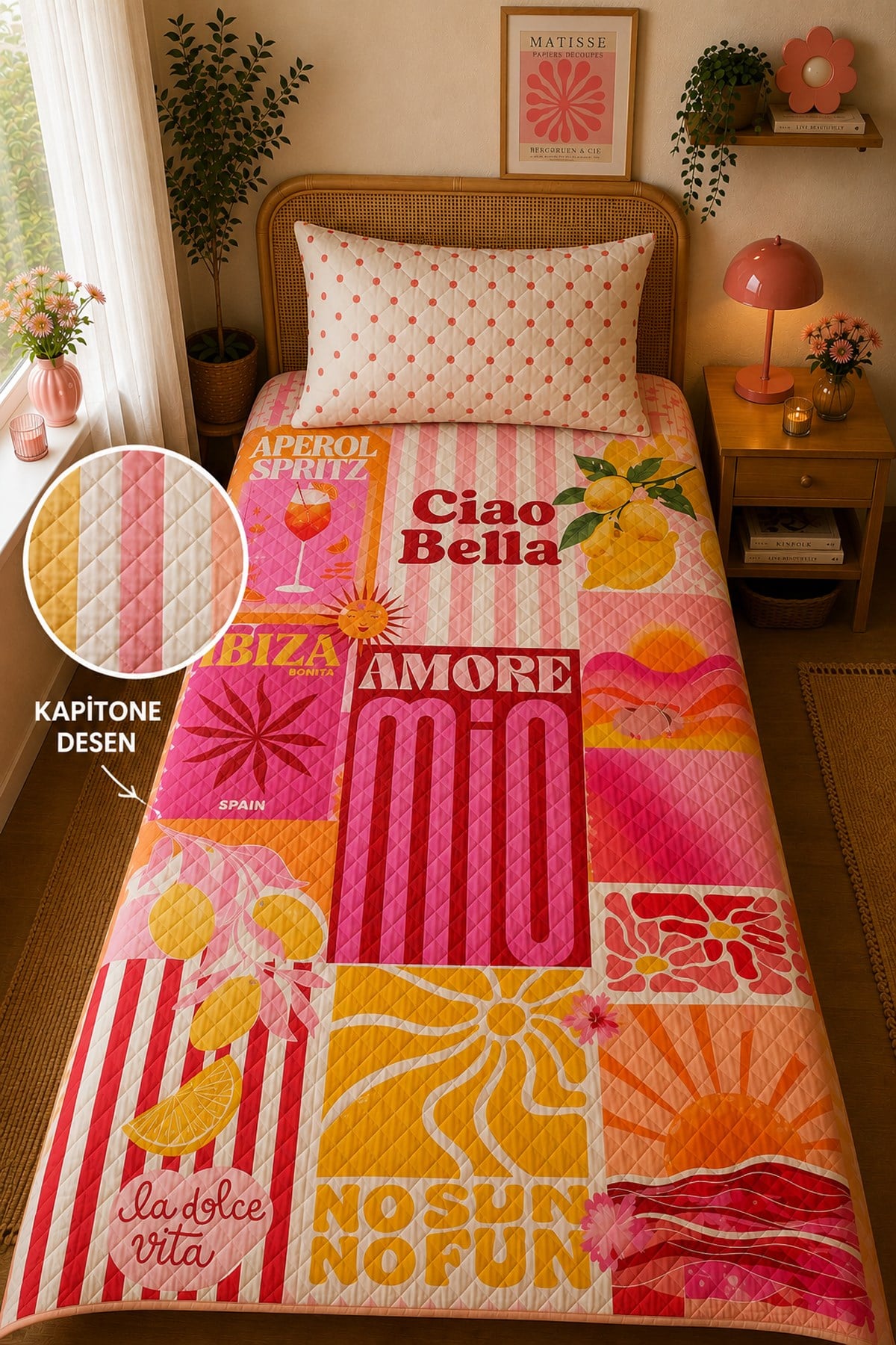 Evdek Genç Odası Tek Kişilik Pike Takımı 160X230 6EAD4 - 7064724