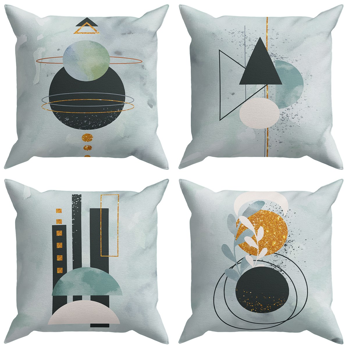 Evdek Geometric 4'lü Kırlent Kılıfı Ds10 45x45 Cm