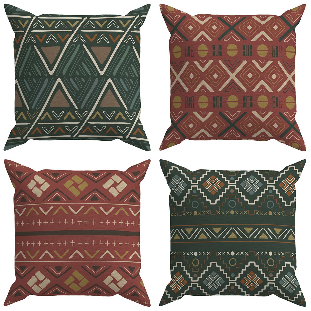 Evdek Geometric 4'lü Kırlent Kılıfı Ds1 45x45 Cm