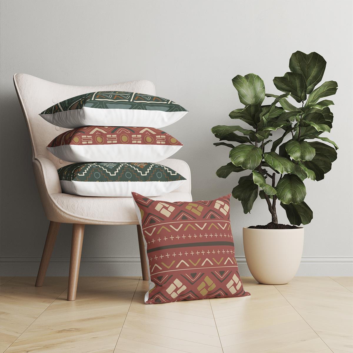 Evdek Geometric 4'lü Kırlent Kılıfı Ds1 45x45 Cm