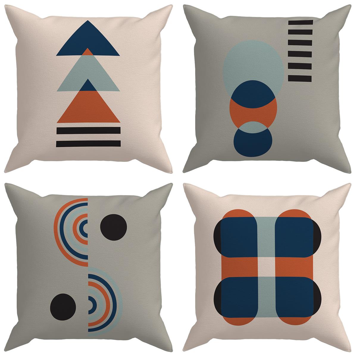 Evdek Geometric 4'lü Kırlent Kılıfı Ds29 45x45 Cm