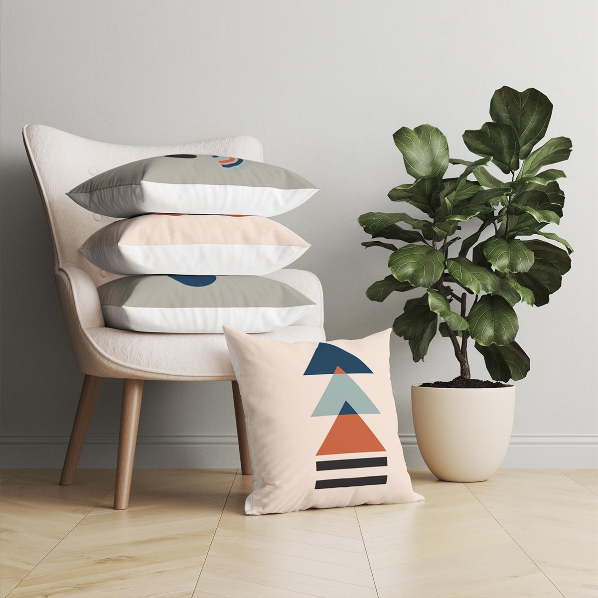 Evdek Geometric 4'lü Kırlent Kılıfı Ds29 45x45 Cm