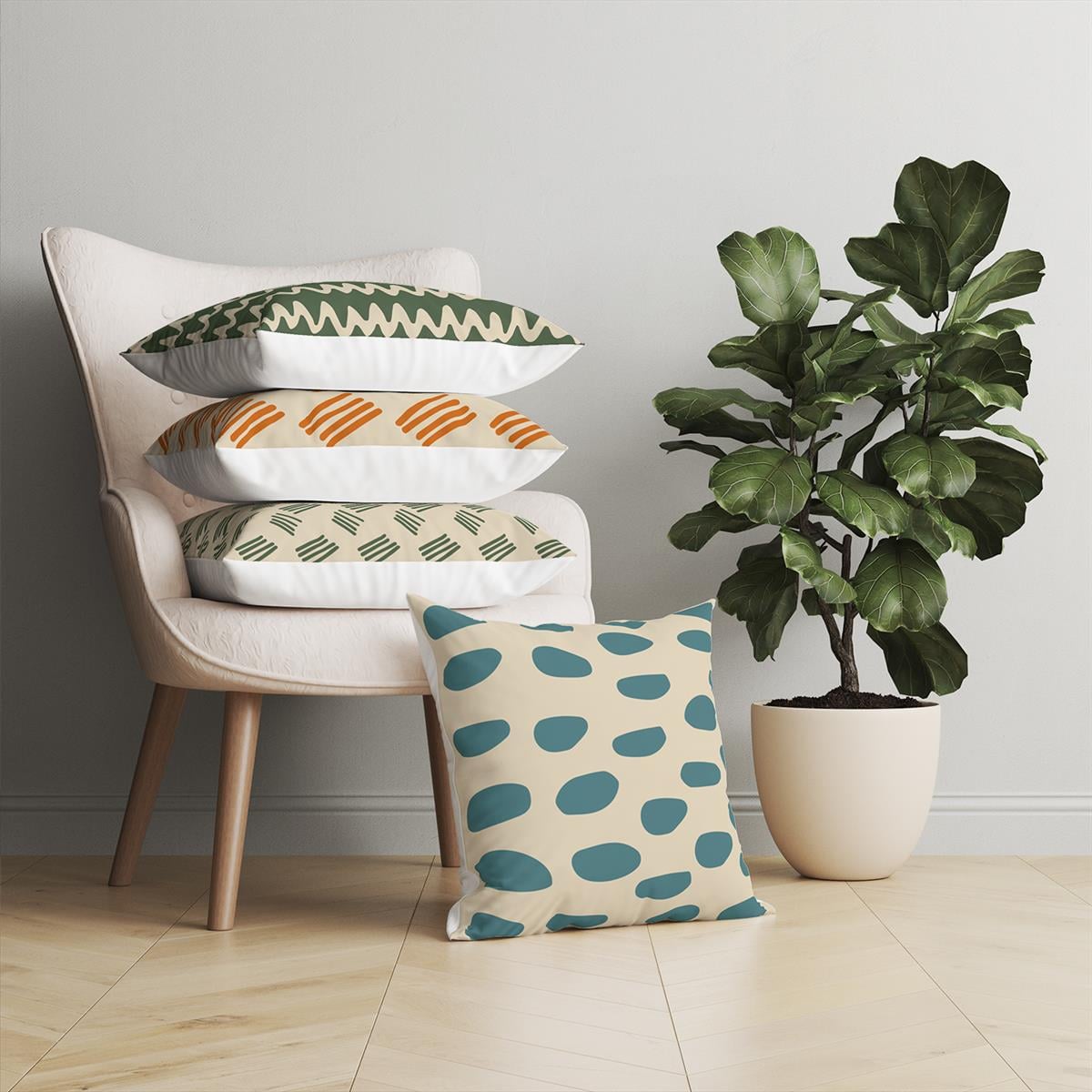 Evdek Geometric 4'lü Kırlent Kılıfı Ds22 45x45 Cm
