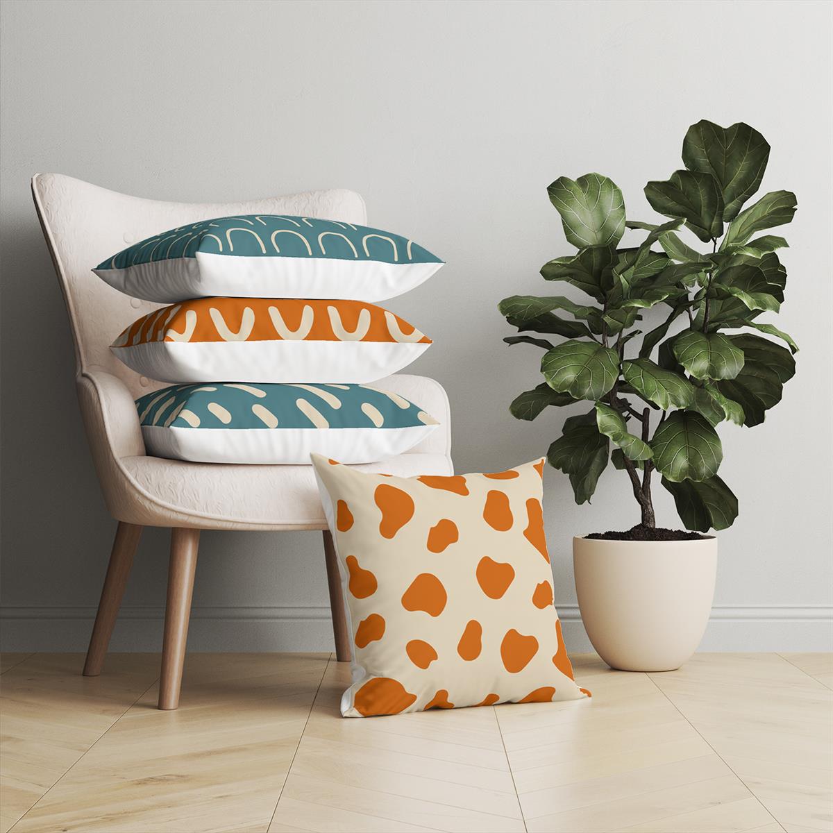 Evdek Geometric 4'lü Kırlent Kılıfı Ds6 45x45 Cm