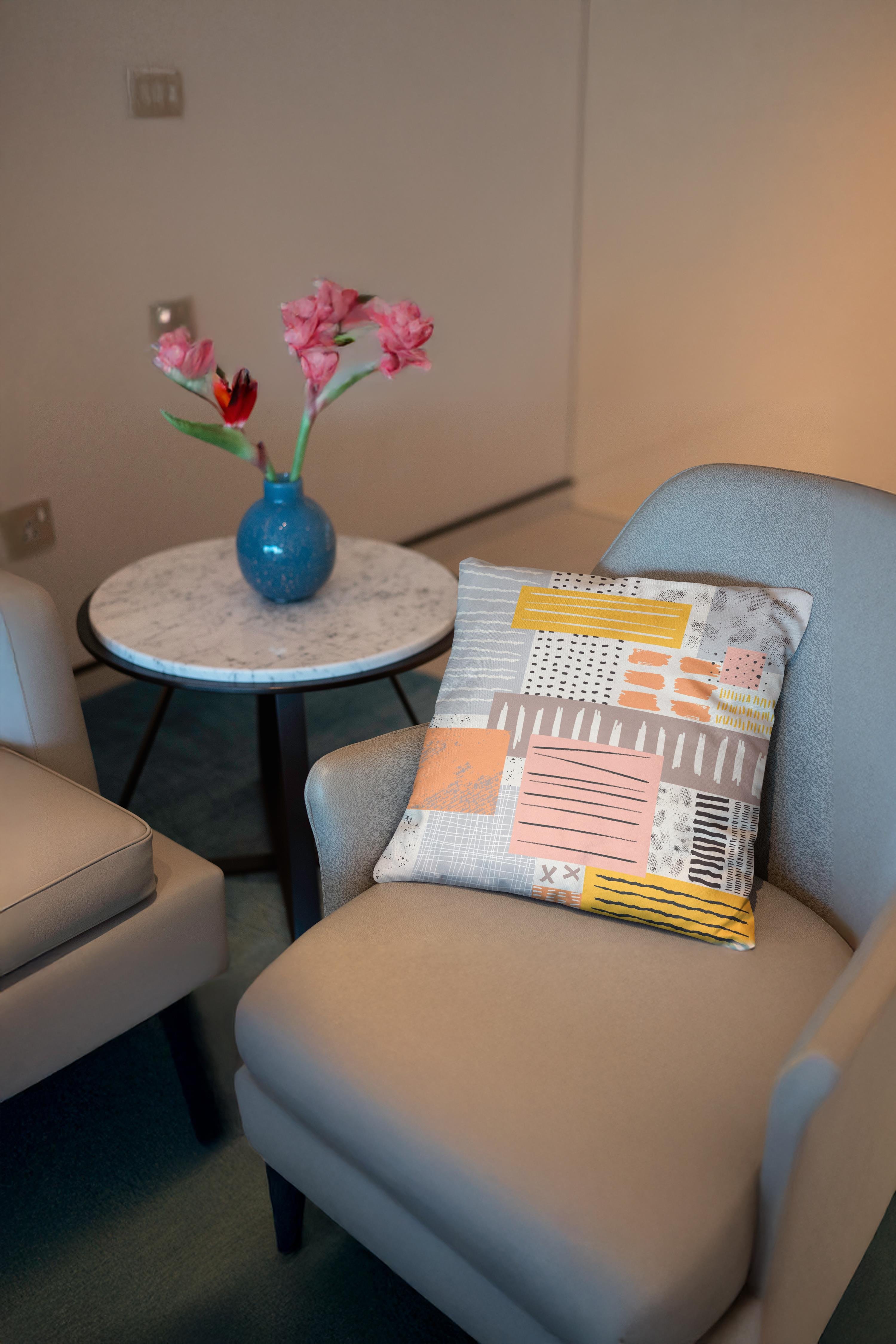 Evdek Geometric Kırlent Kılıf Ds33 45x45 Cm