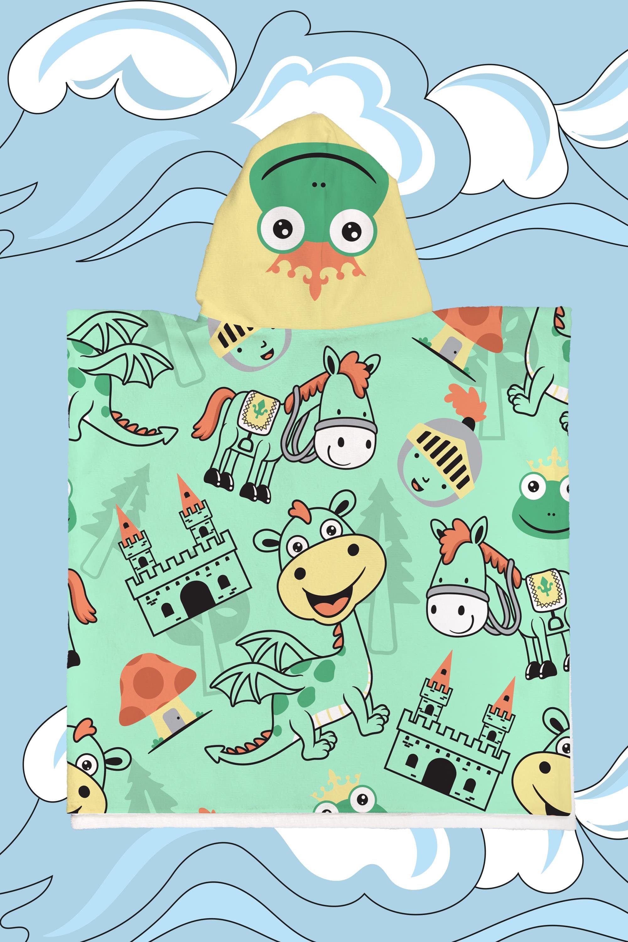 Evdek Green Kingdom Çocuk Panço Plaj Havlusu