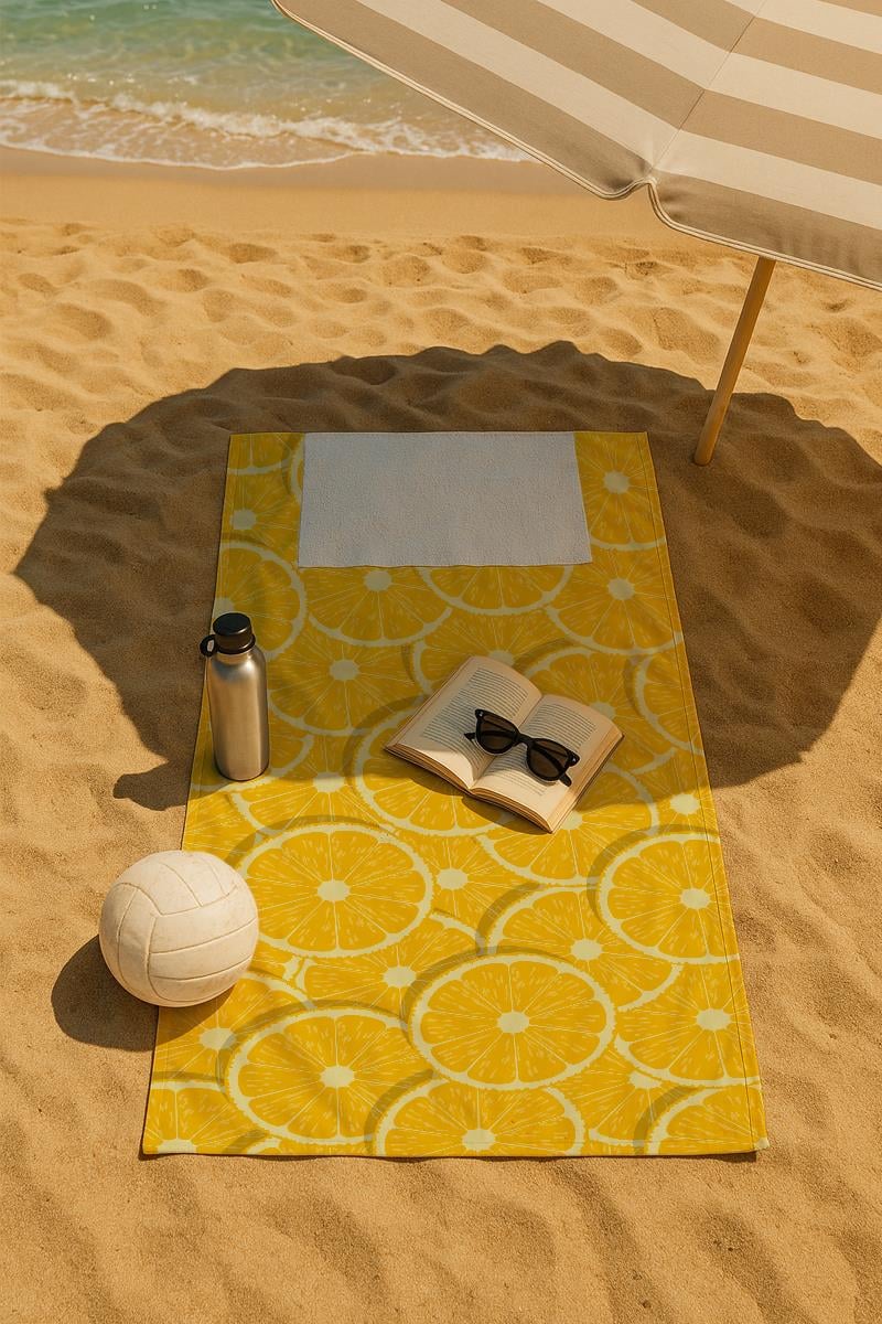 Evdek Lemonade Plaj Havlulu Plaj Çantası 35x40 Cm