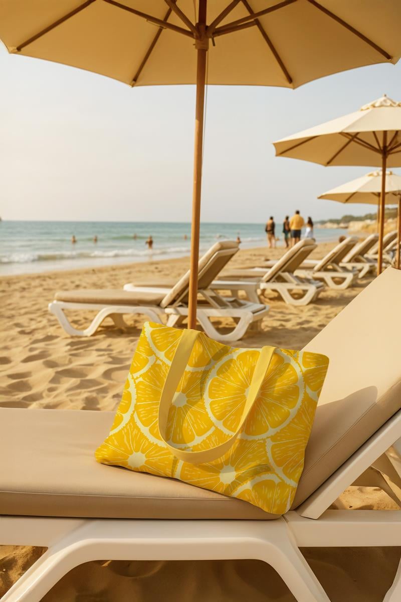 Evdek Lemonade Plaj Havlulu Plaj Çantası 35x40 Cm