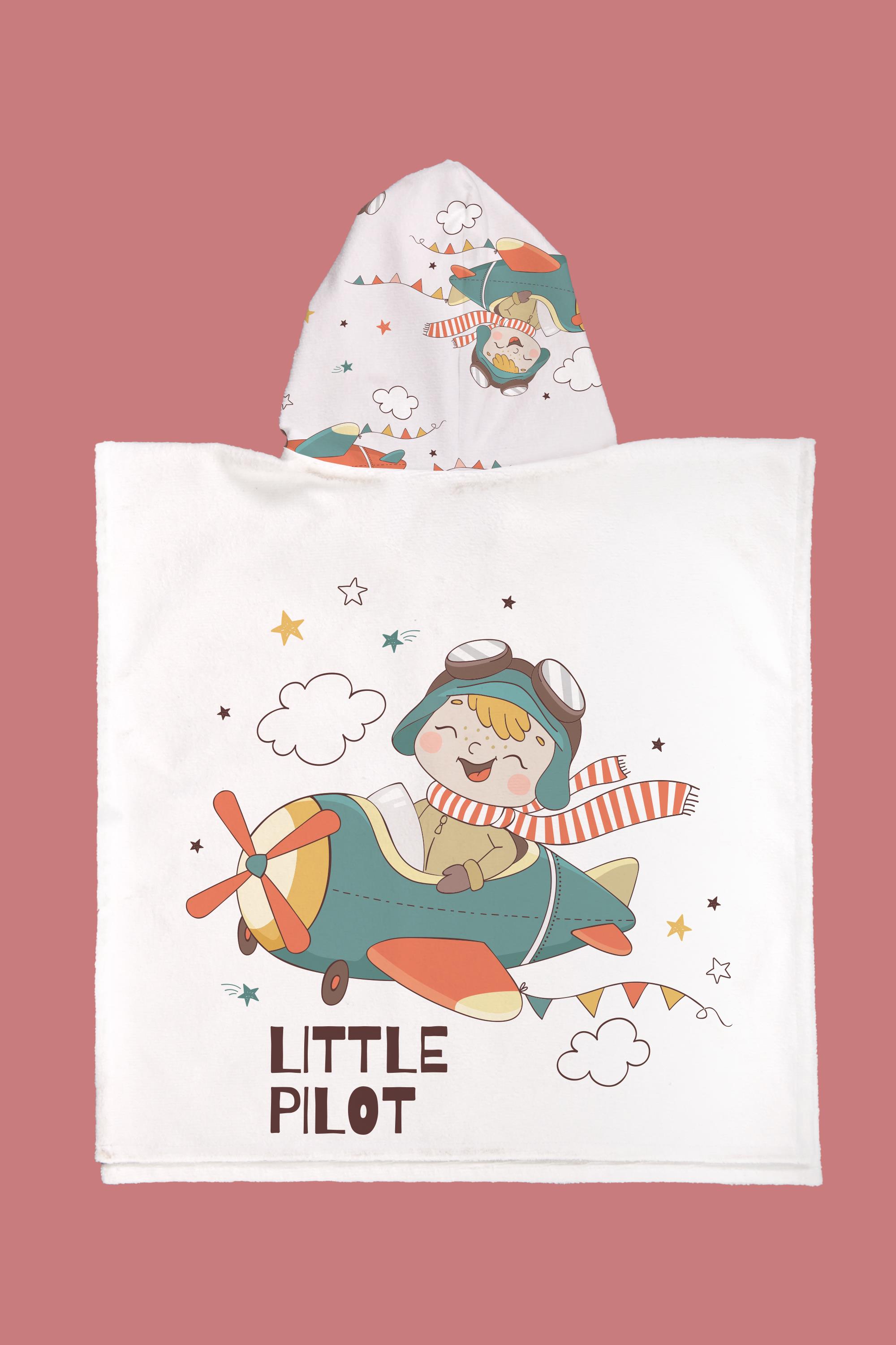 Evdek Little Pilot Çocuk Panço Plaj Havlusu