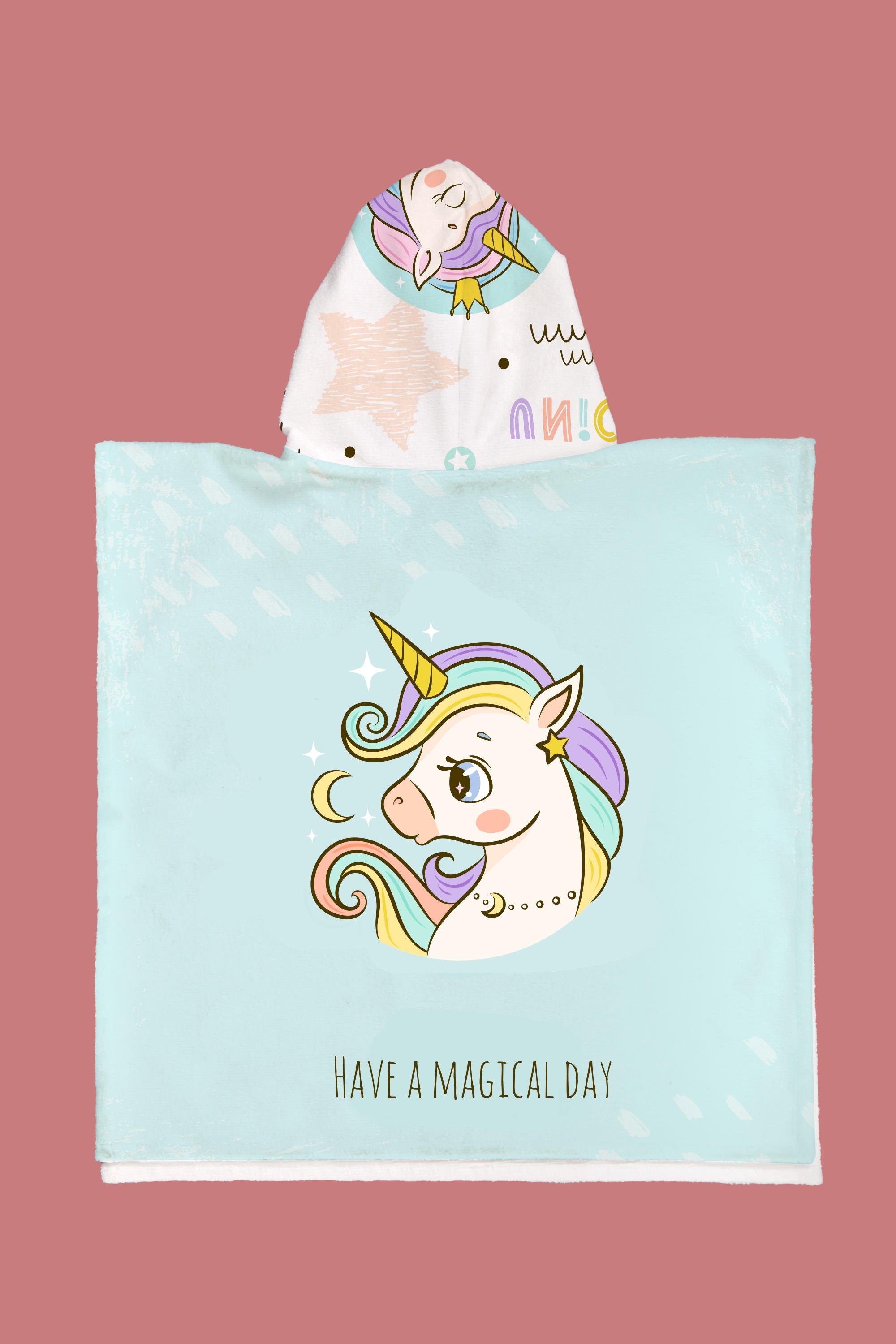 Evdek Moon Unicorn Çocuk Panço Plaj Havlusu