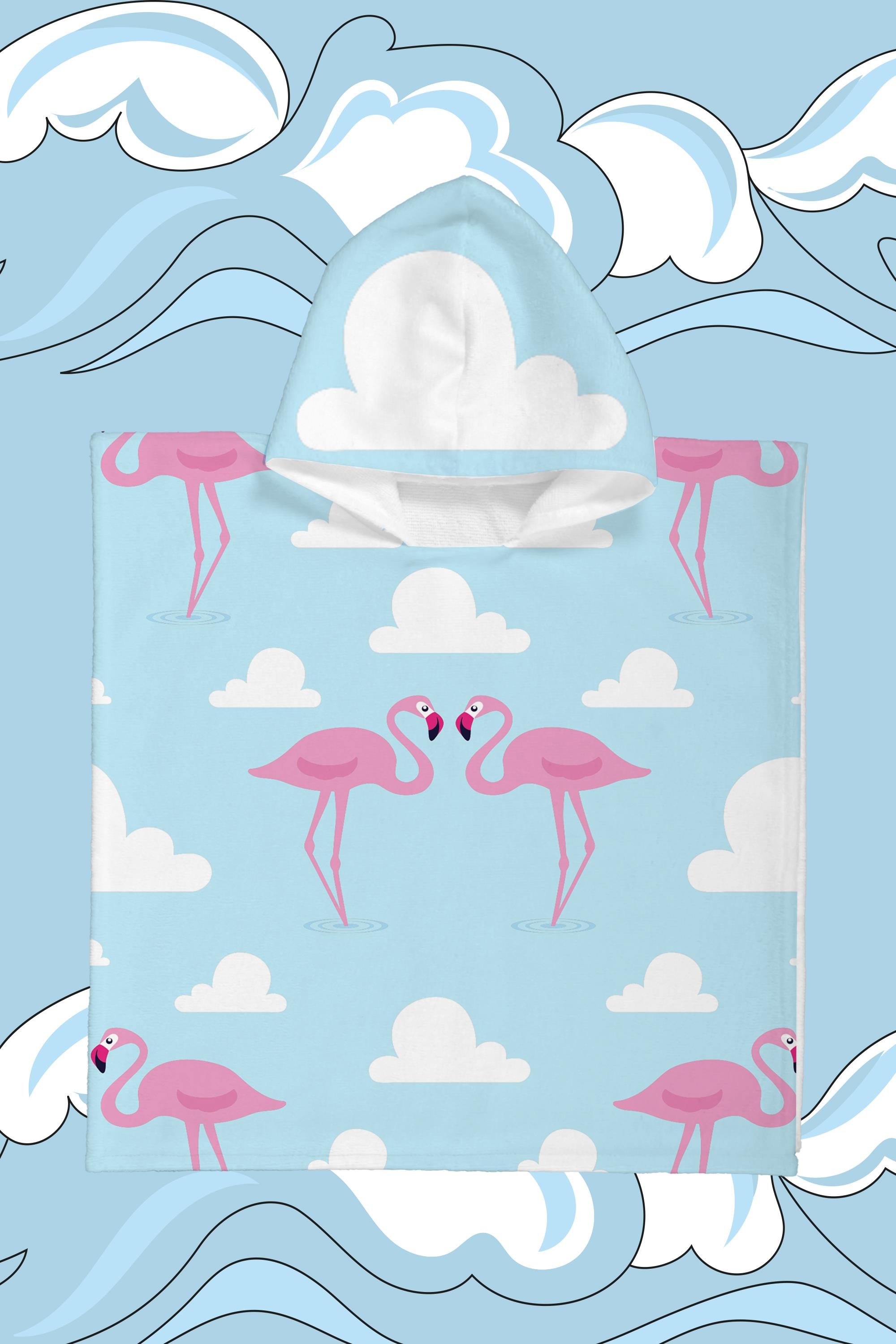 Evdek Pink Wings Çocuk Panço Plaj Havlusu