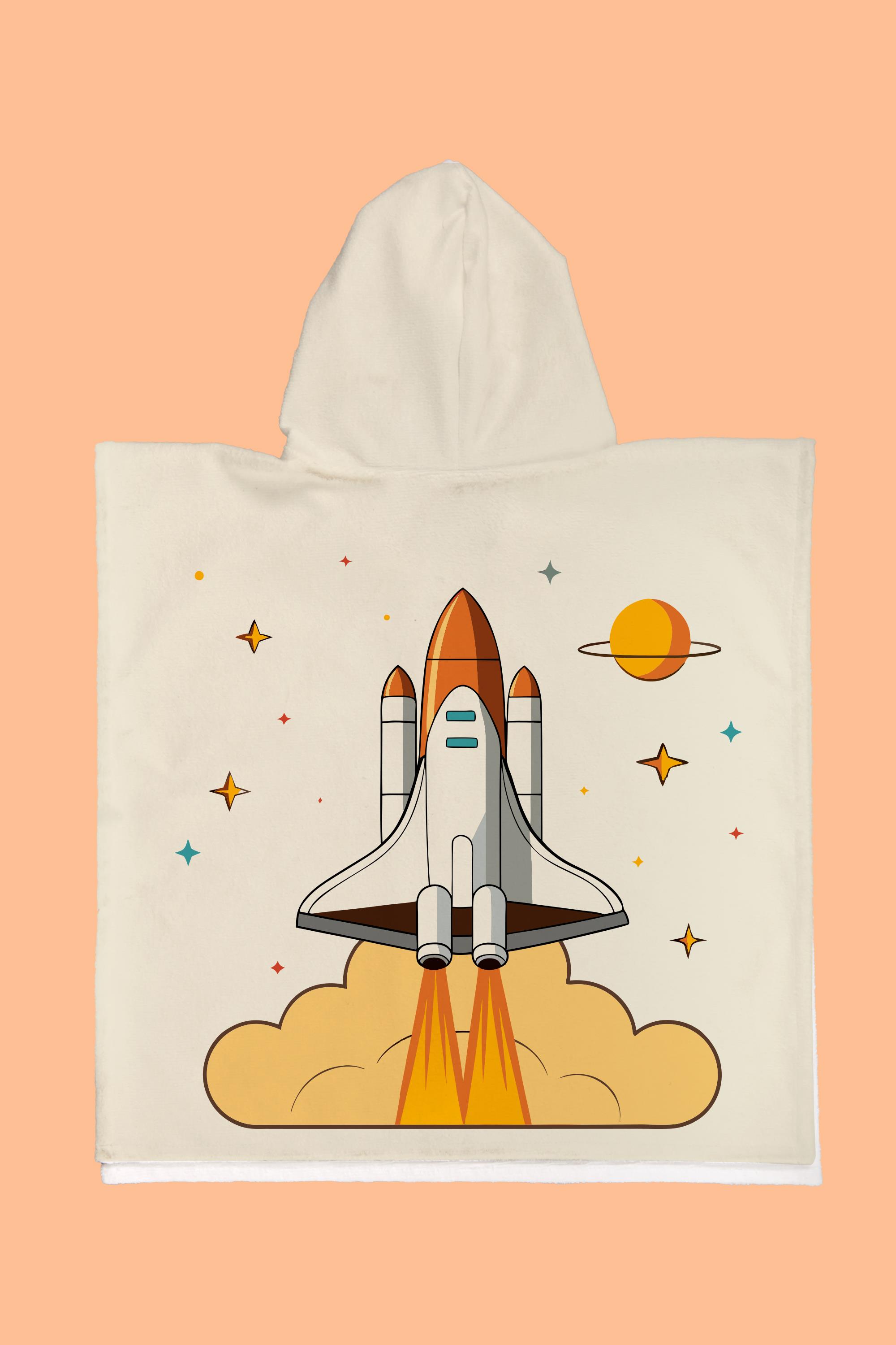 Evdek Space Cloudy Çocuk Panço Plaj Havlusu