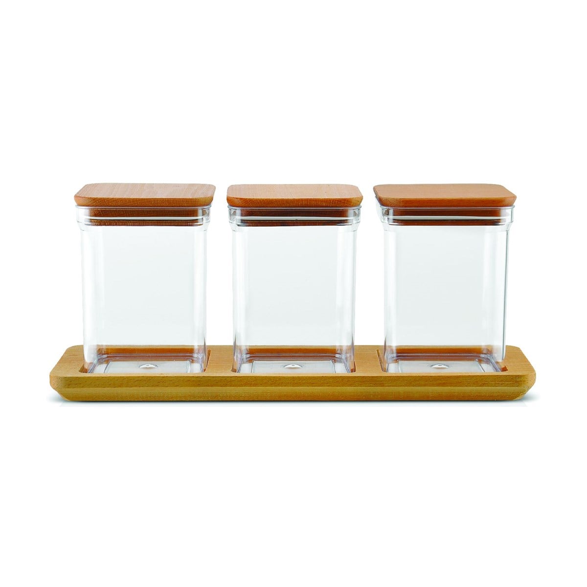 Evdek Standlı 3'lü Saklama Kabı Seti 37x16 Cm