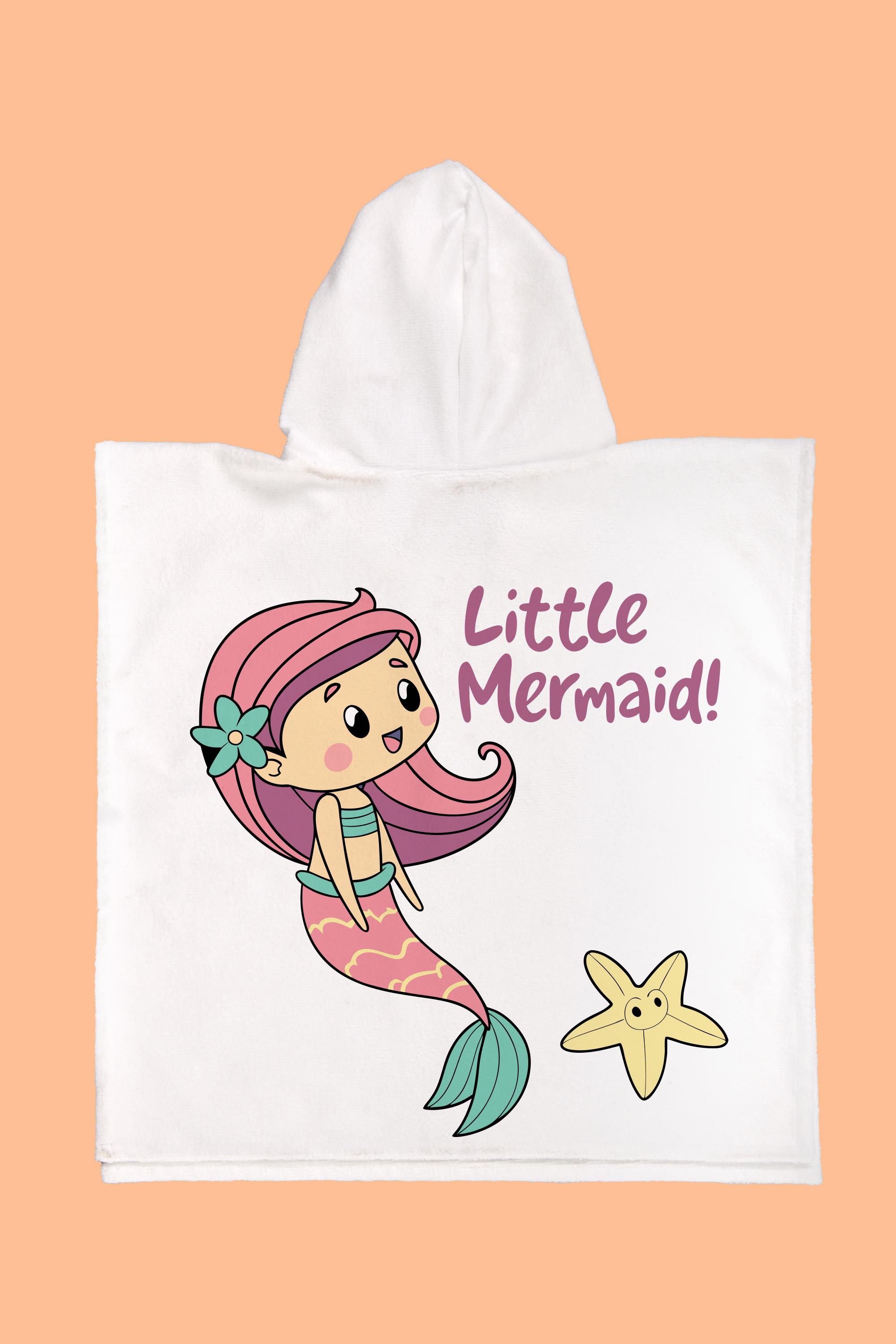 Evdek Star Mermaid Çocuk Panço Plaj Havlusu