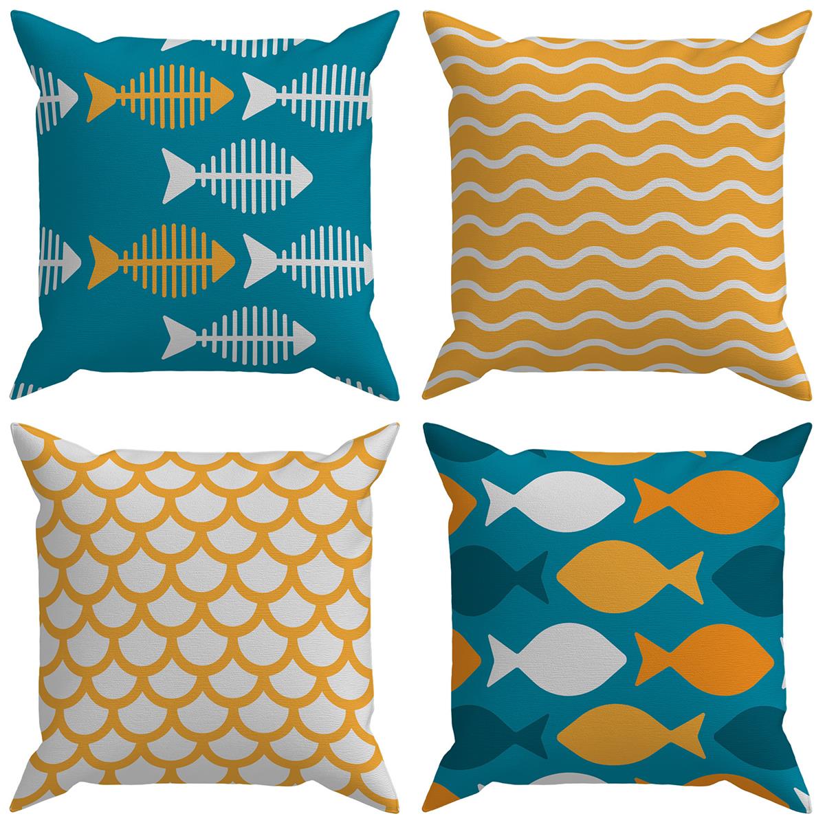 Evdek Starfish 4'lü Kırlent Kılıf Ds2 45x45 Cm