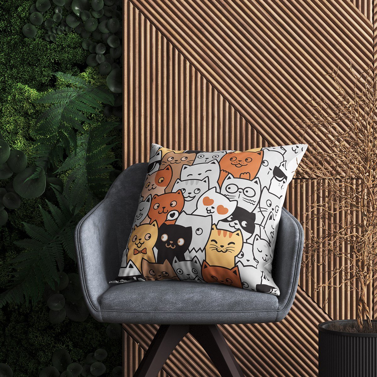 Evdek Sweet Animals Kırlent Kılıfı Ds36 45x45 Cm