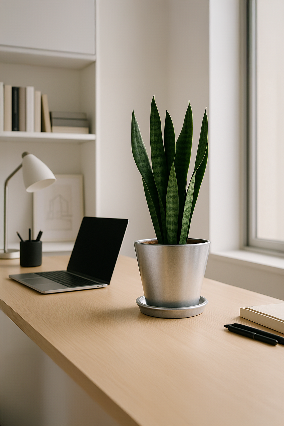 Evdek Tabaklı Gümüş Konik Çömlek Saksı 16x16 Cm