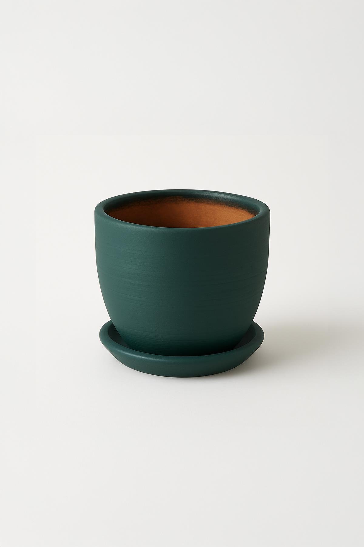 Evdek Tabaklı Haki Yeşil Çömlek Saksı 19x19 Cm