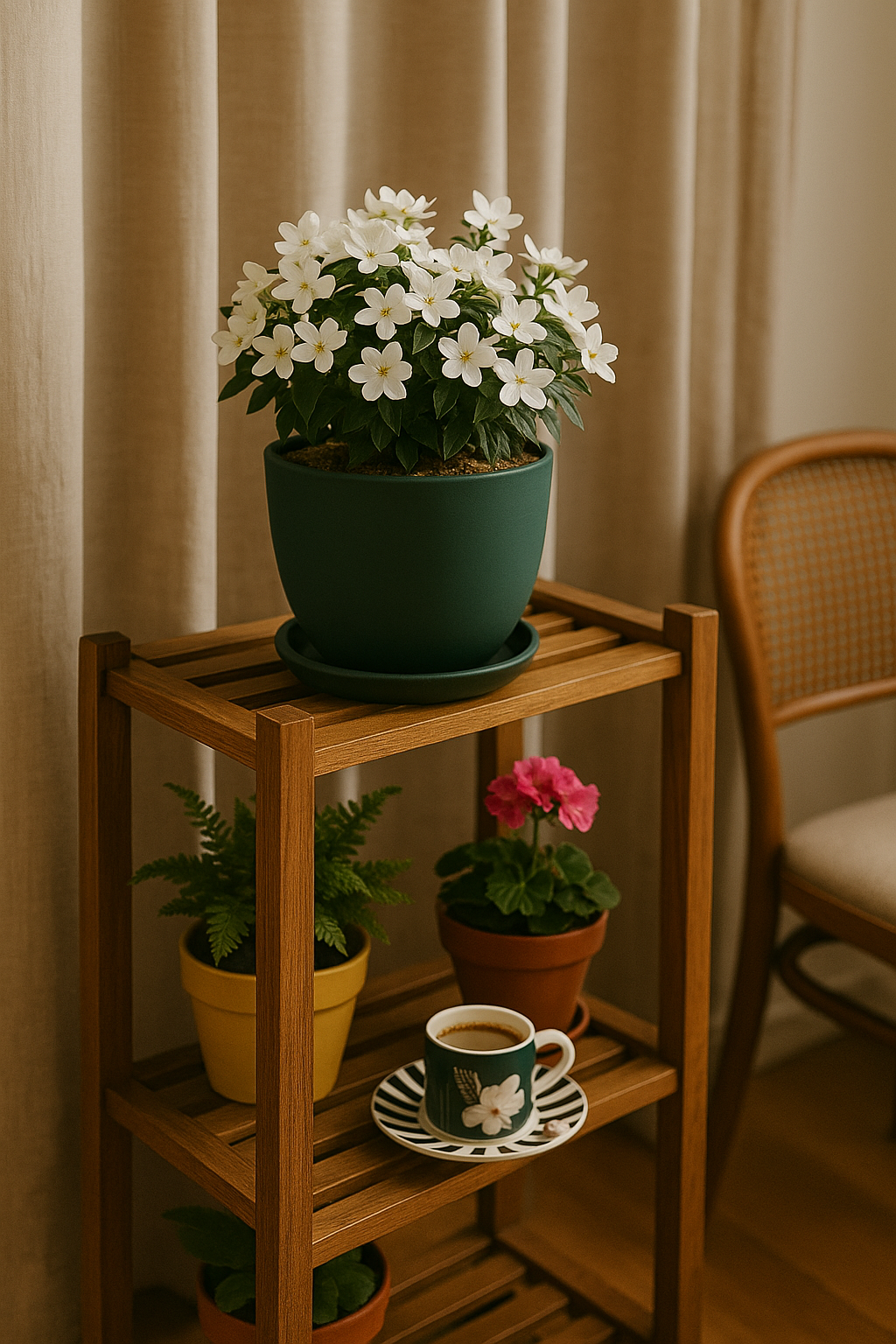 Evdek Tabaklı Haki Yeşil Çömlek Saksı 19x19 Cm