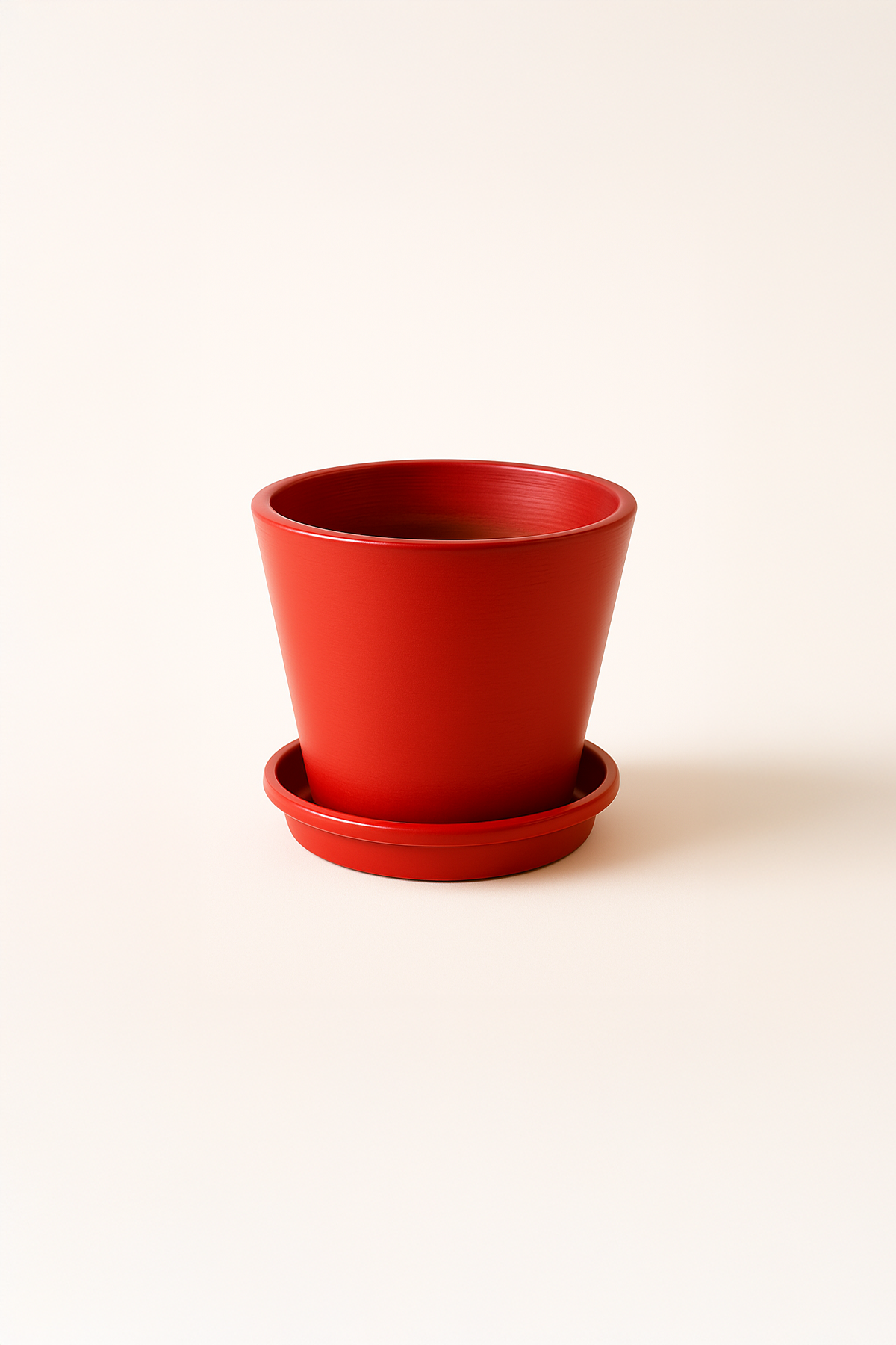 Evdek Tabaklı Kırmızı Konik Çömlek Saksı 14x15 Cm