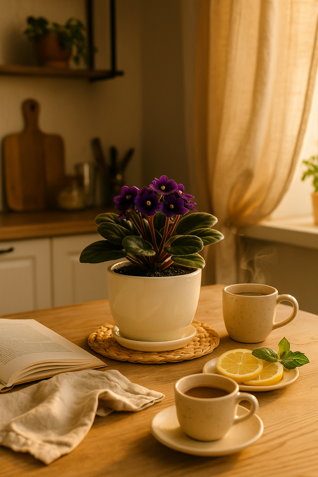 Evdek Tabaklı Krem Çömlek Saksı 19x19 Cm