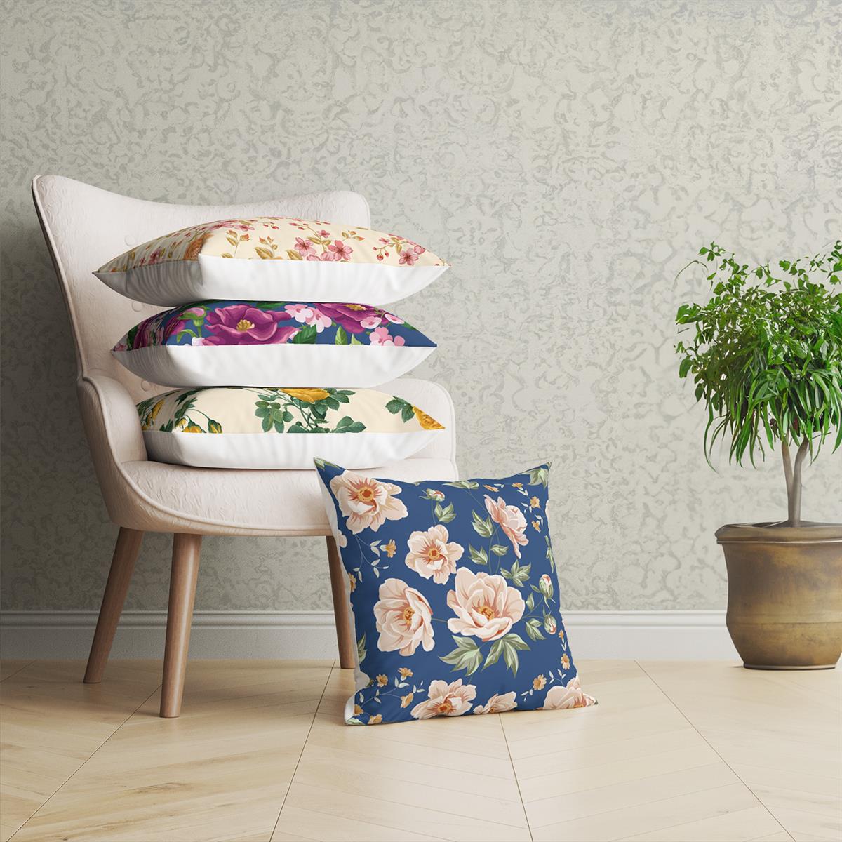 Evdek Vintage 4'lü Kırlent Kılıf Ds8