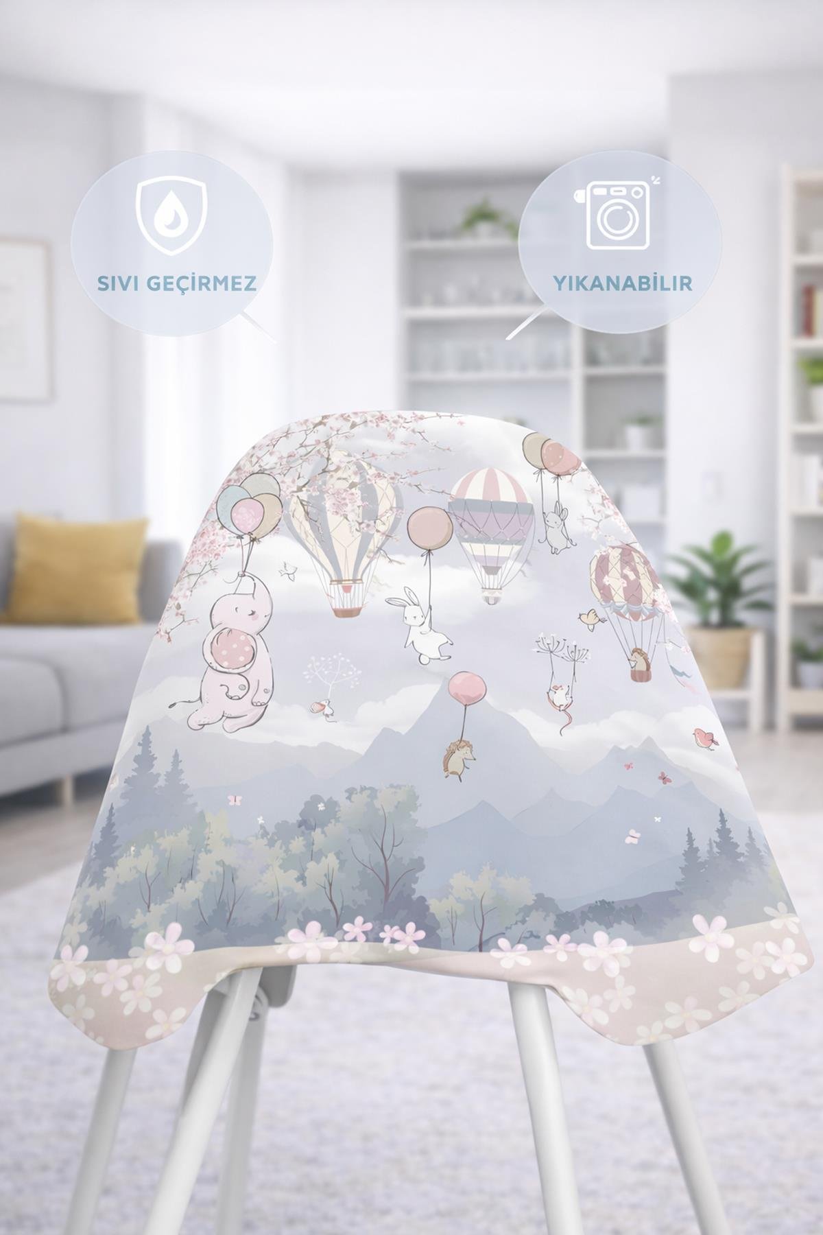 Evdek Water Repellent,Yer/ Mama Sandalyesi Altı,Aktivite,Yemek ve Oyun Örtüsü 6EMD6 - 7061921