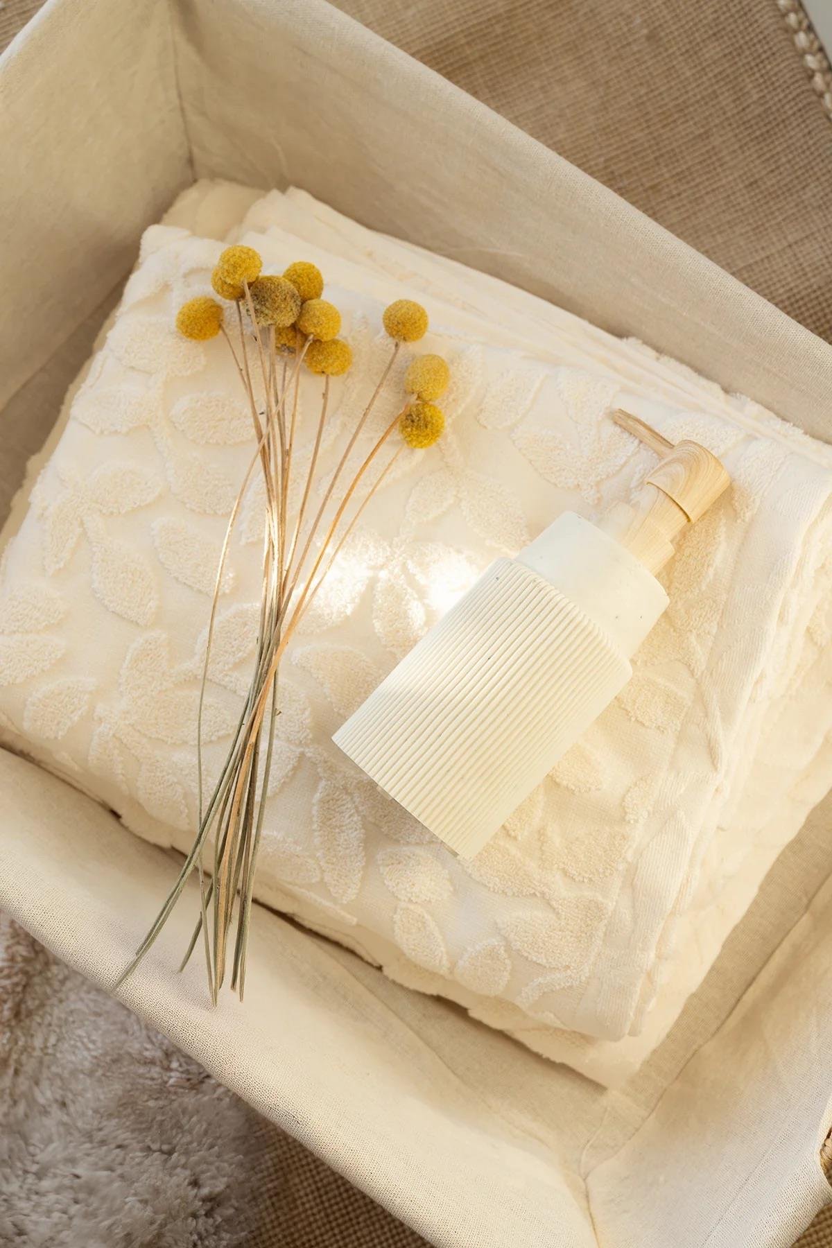 İrya Allesi Pamuk Banyo Havlusu Krem 90x150 Cm