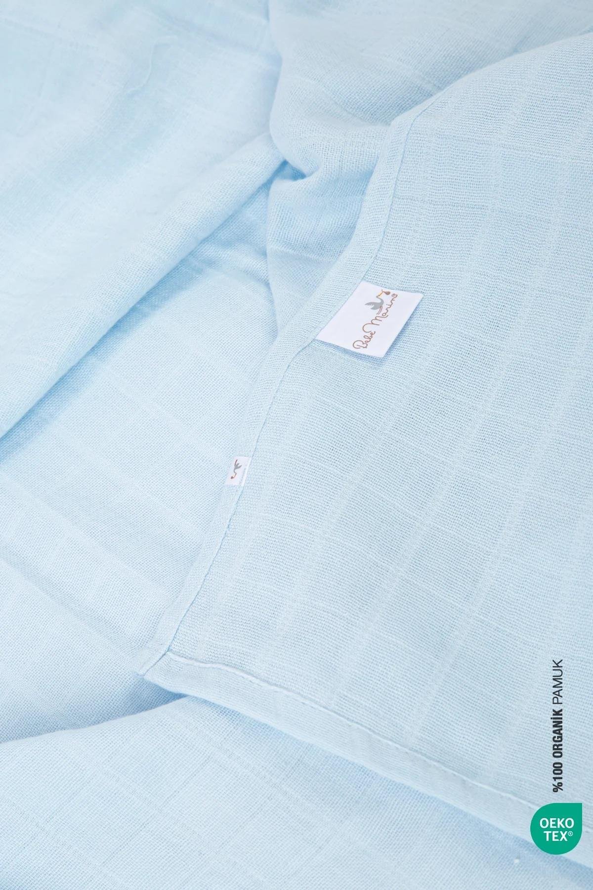 İrya Bebemarin Çok Amaçlı Müslin Örtü Mavi 120x120 Cm