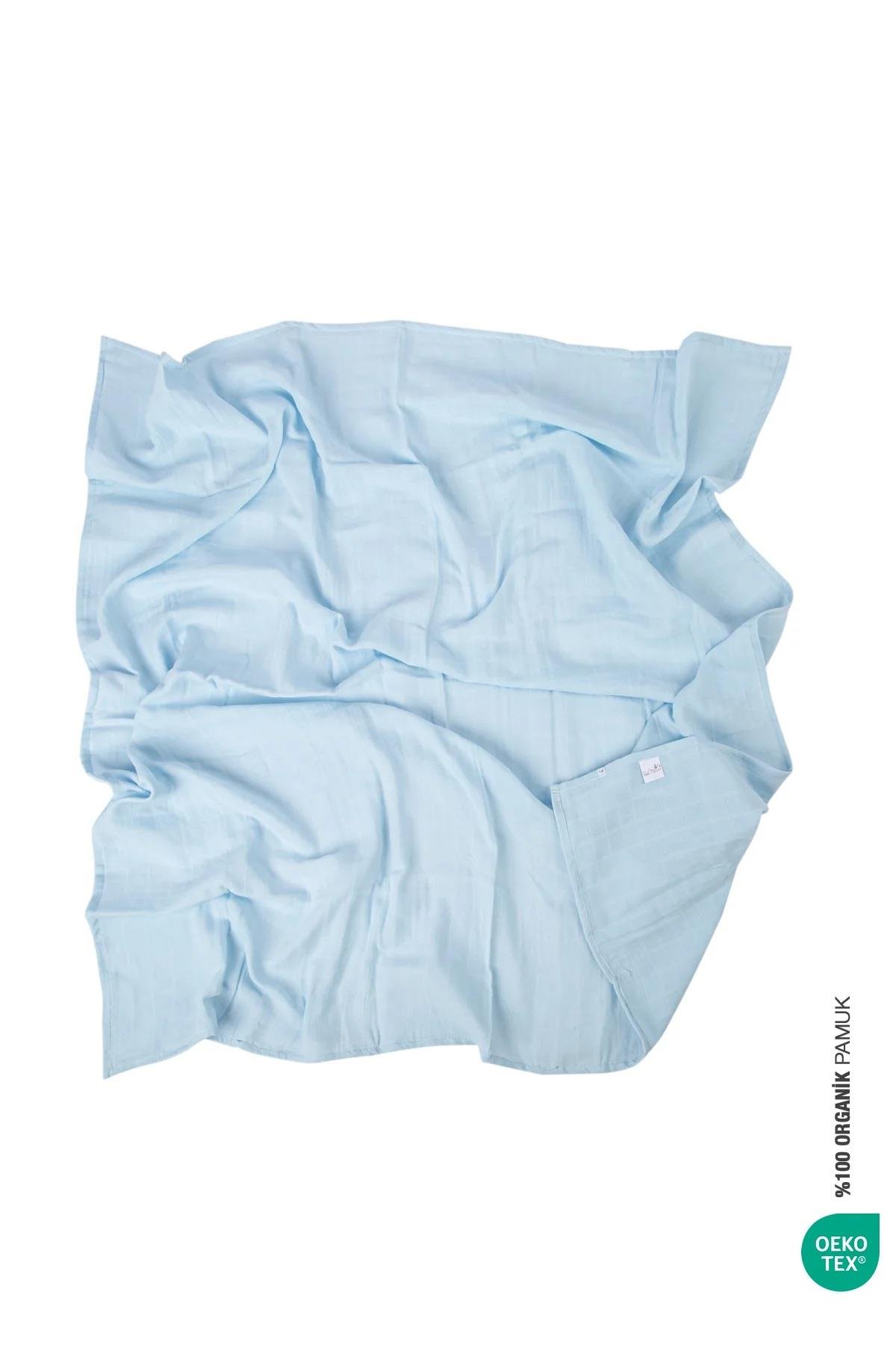 İrya Bebemarin Çok Amaçlı Müslin Örtü Mavi 120x120 Cm