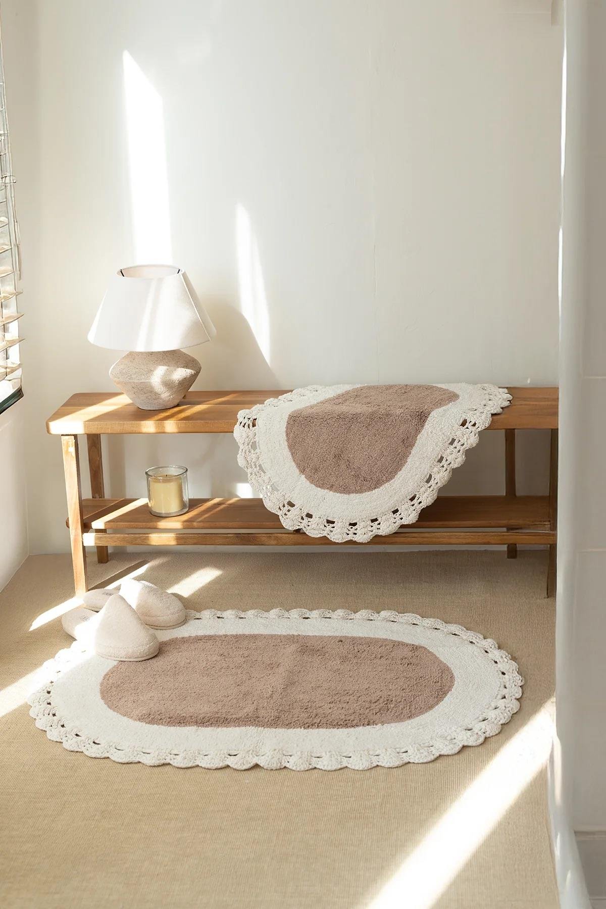 İrya Bianca Banyo Paspası Krem 40x60+60x90 Cm
