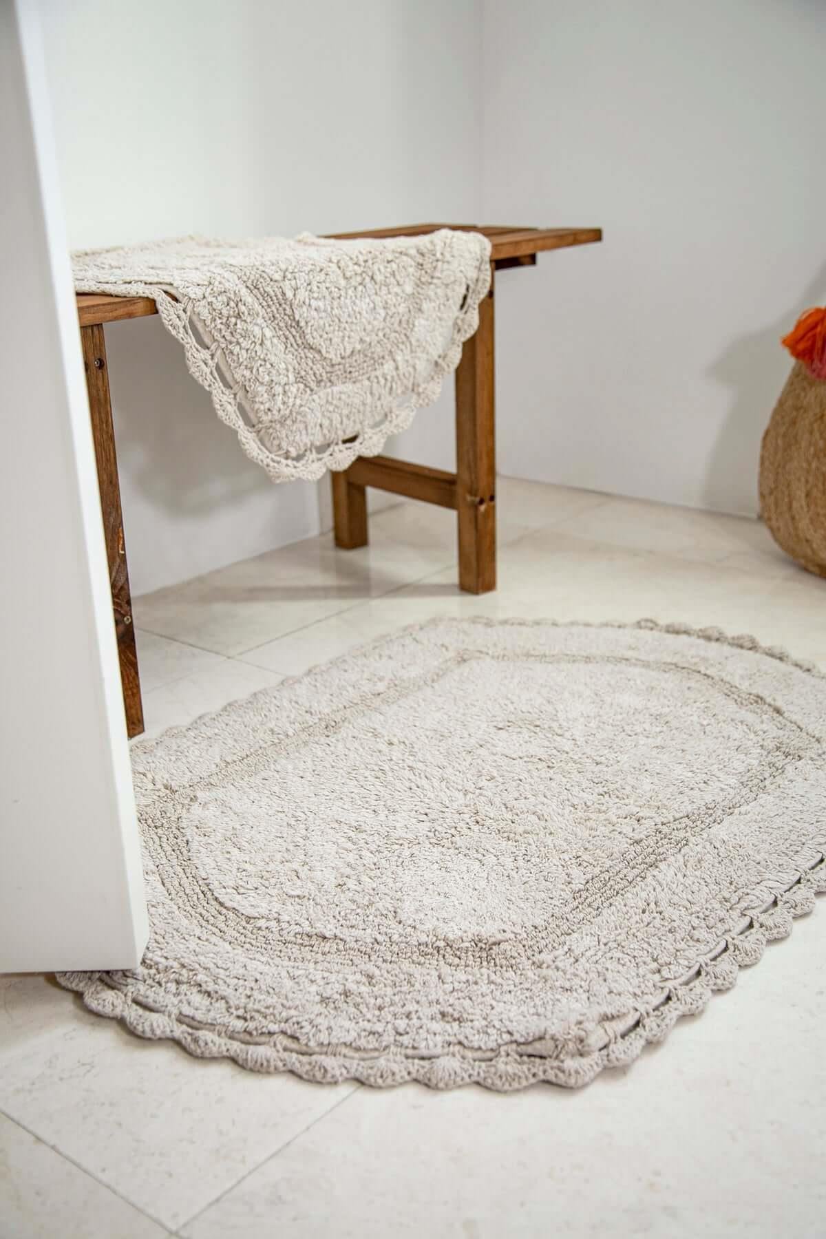 İrya Dale Banyo Paspası Bej 40x60+60x90 Cm
