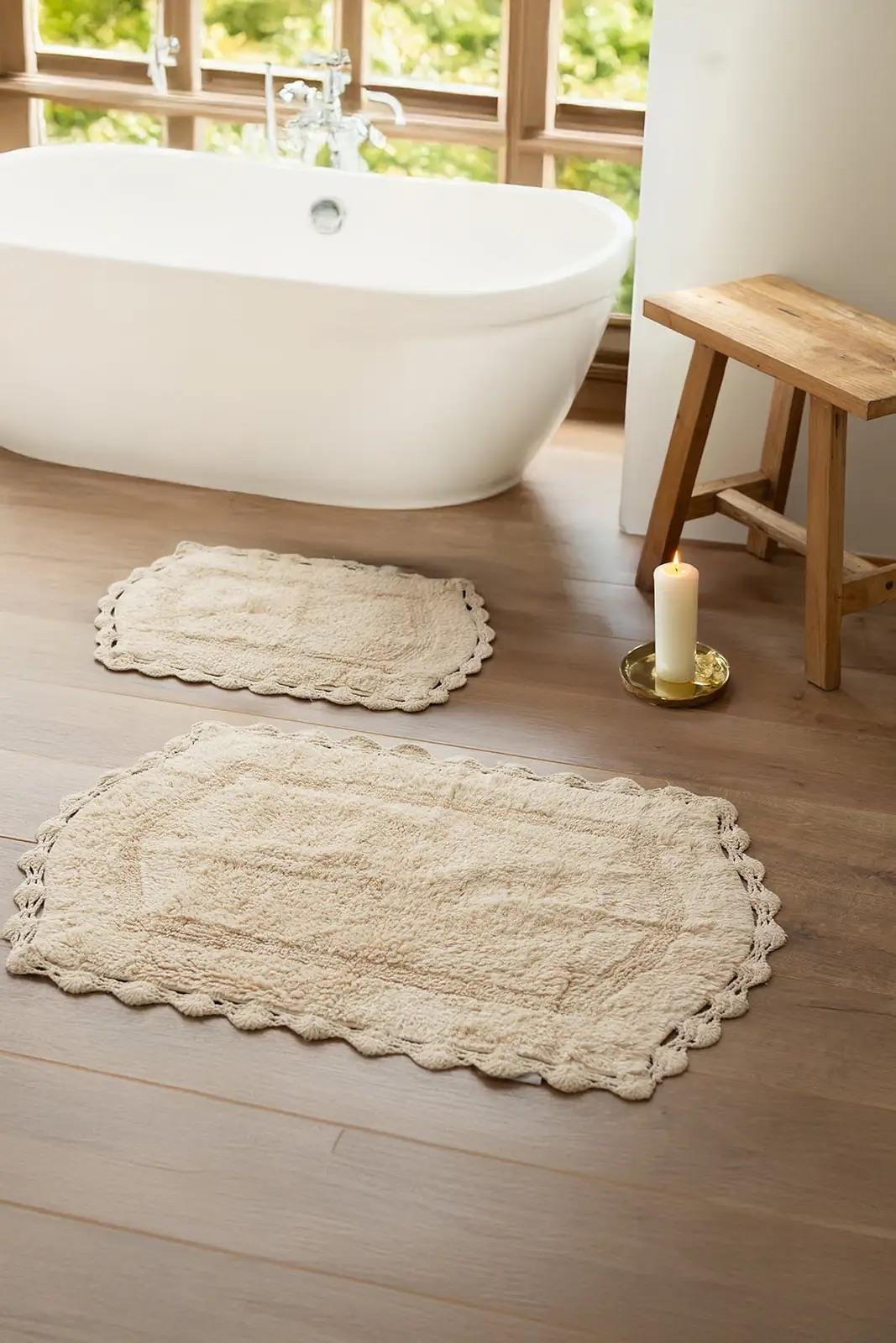 İrya Dale Banyo Paspası Bej 40x60+60x90 Cm