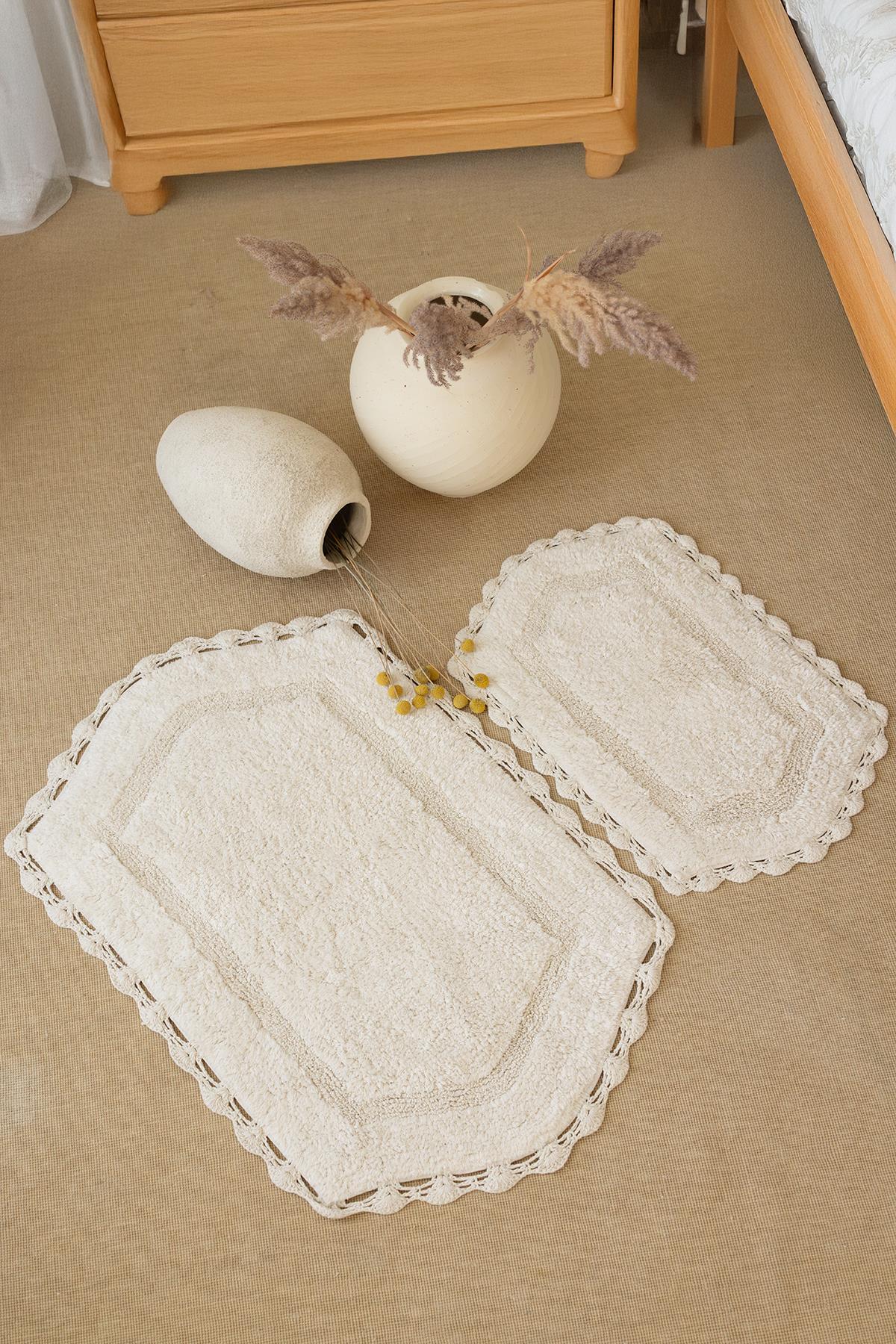 İrya Dale Banyo Paspası Ekru 40x60+60x90 Cm - 135063908