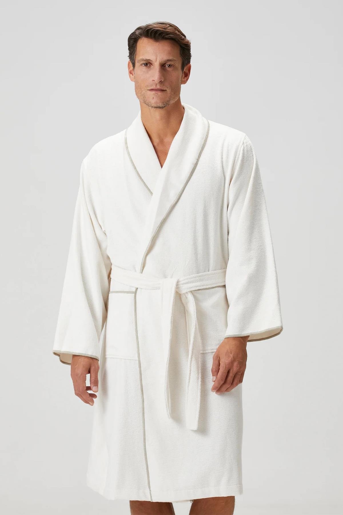 İrya Dolce Erkek Bambu Bornoz Badem Sütü Bej L/XL