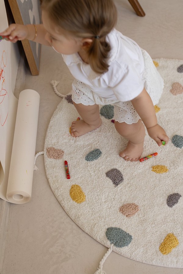 İrya Dot Çocuk Odası Paspası Yuvarlak Ekru 90x90 Cm - 202603006