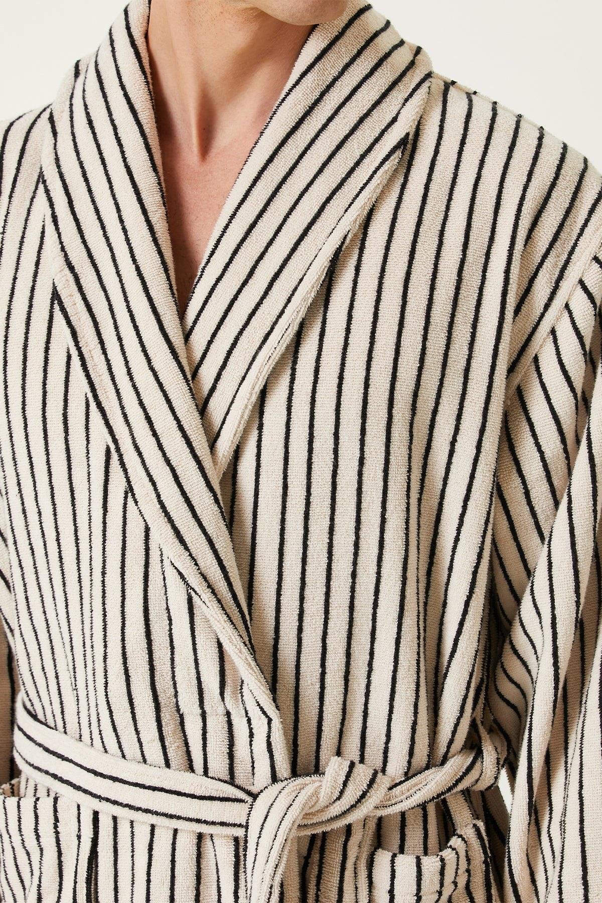 İrya In Lines Erkek Pamuk Bornoz Ekru S/M